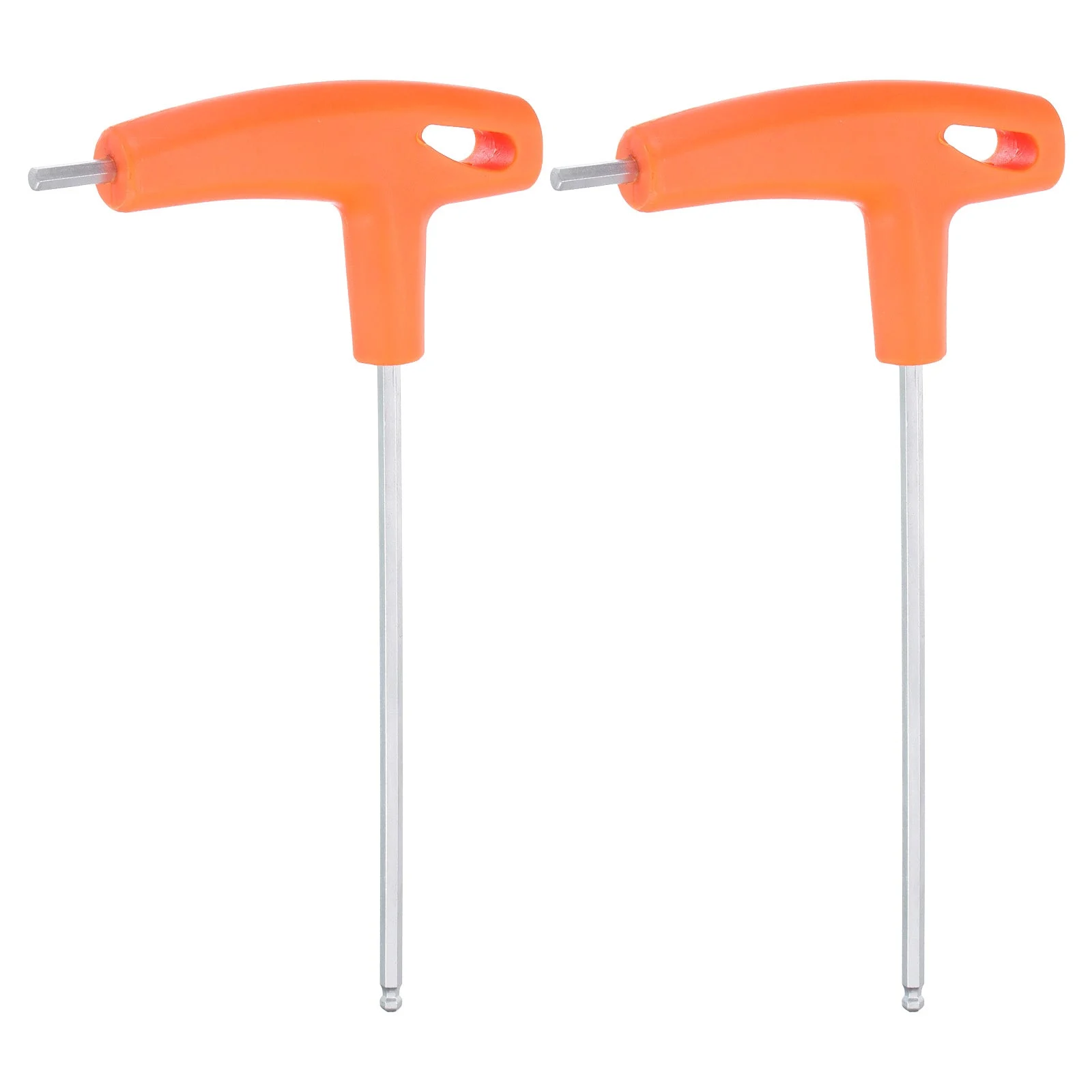 2pcs T-Handle Ball End Hex Key Wrench 4mm T-Key Inner Hexagon Spanner, Orange