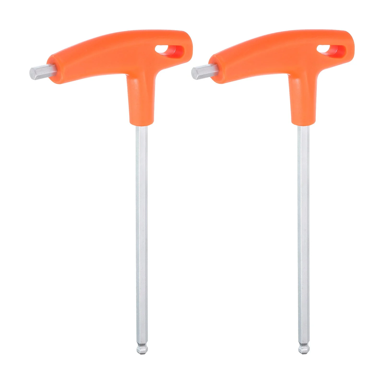 2pcs T-Handle Ball End Hex Key Wrench 6mm T-Key Inner Hexagon Spanner, Orange