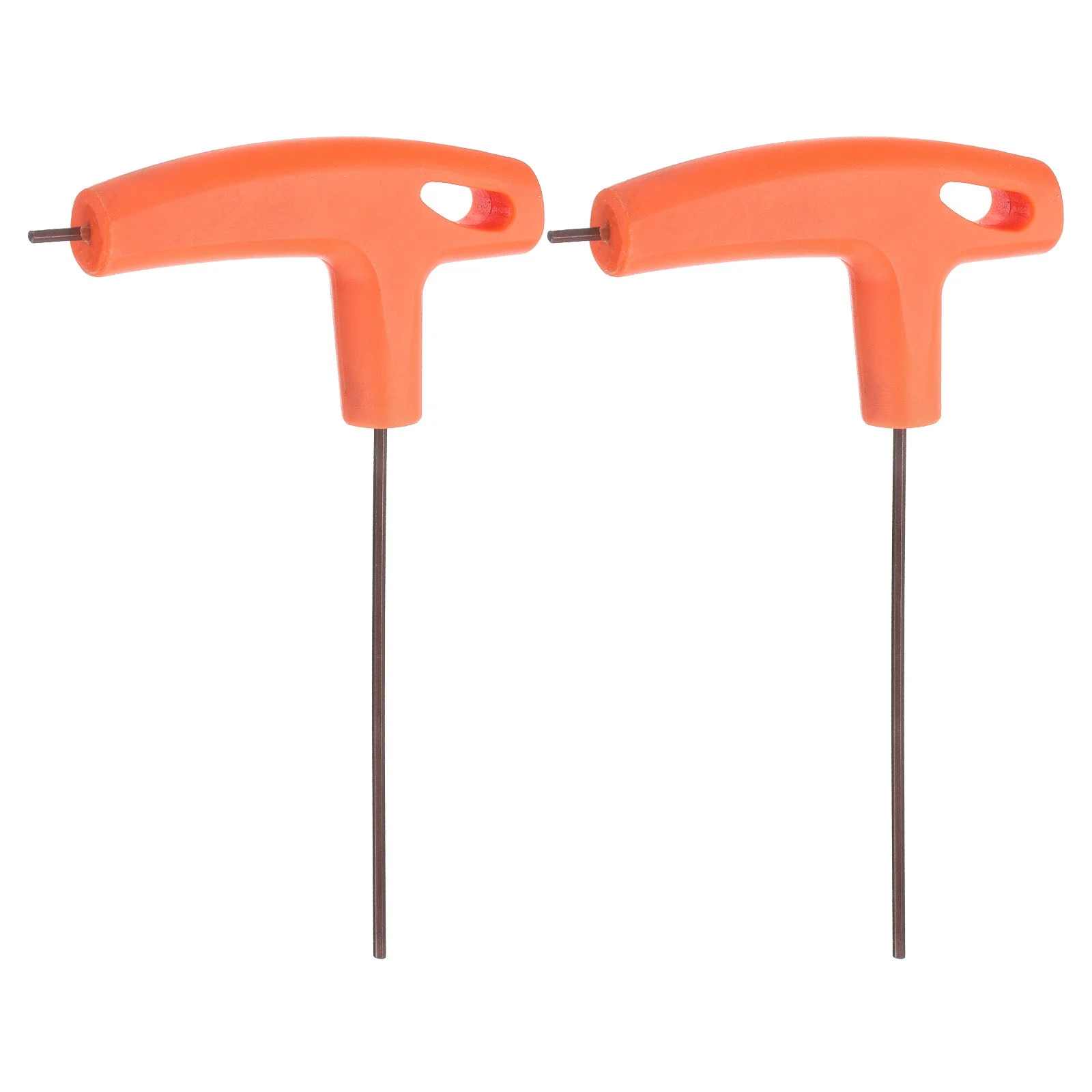 2pcs T-Handle Hex Key Wrench 2mm S2 Steel T-Key Inner Hexagon Spanner, Orange