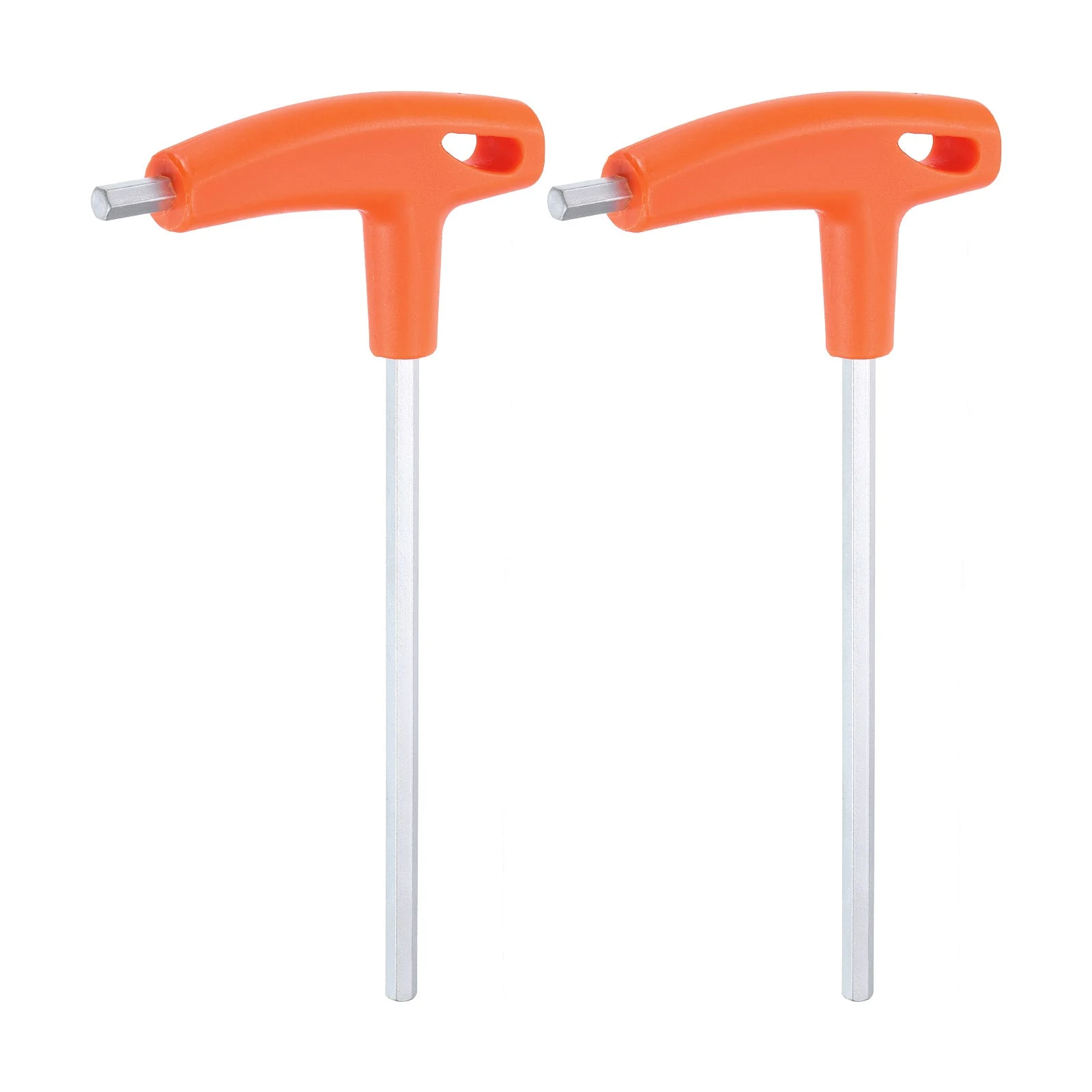 2pcs T-Handle Hex Key Wrench 6mm CR-V T-Key Inner Hexagon Spanner, Orange