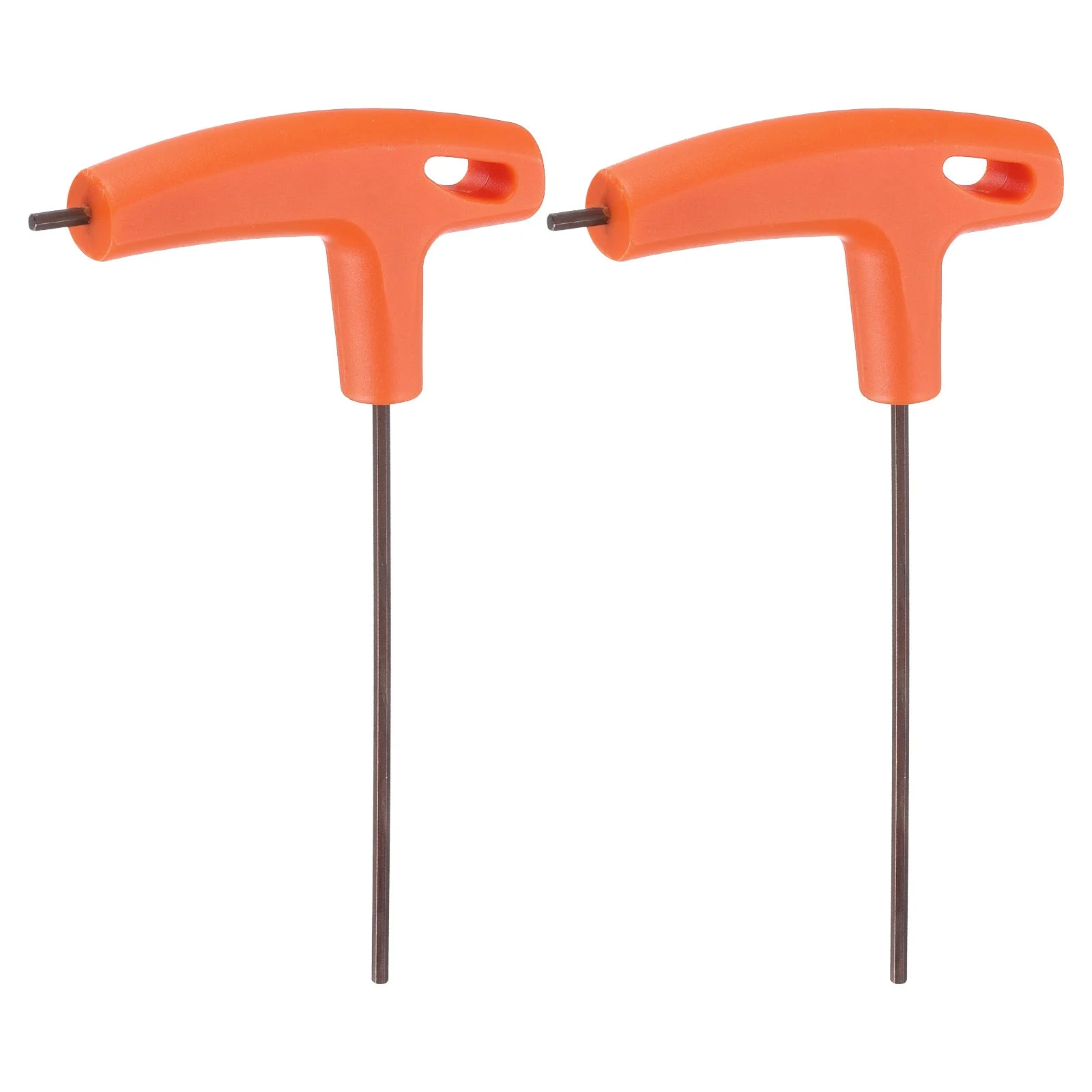 2pcs T-Handle Hex Key Wrench 2.5mm S2 Steel T-Key Inner Hexagon Spanner, Orange