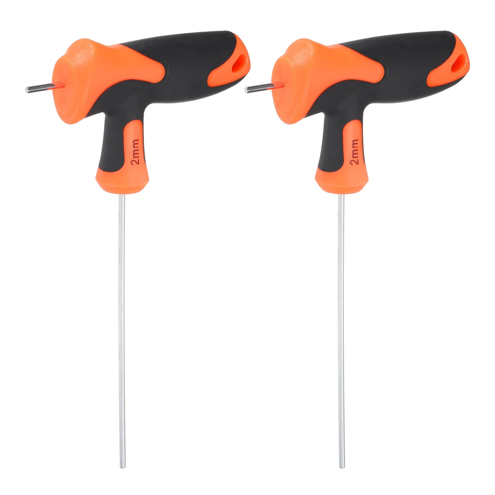 2pcs T-Handle Hex Key Wrench 2mm S2 Steel T-Key Inner Hexagon Spanner