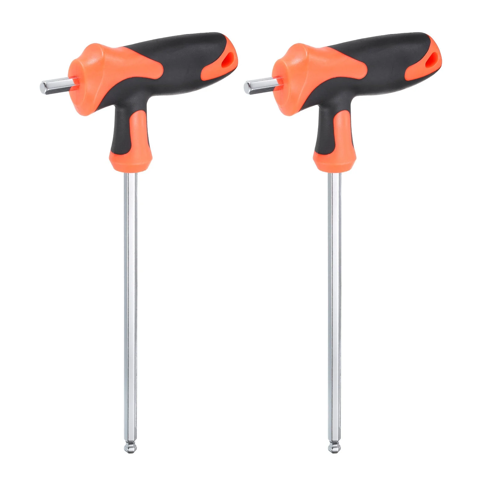 2pcs T-Handle Ball End Hex Key Wrench 6mm S2 Steel T-Key Inner Hexagon Spanner