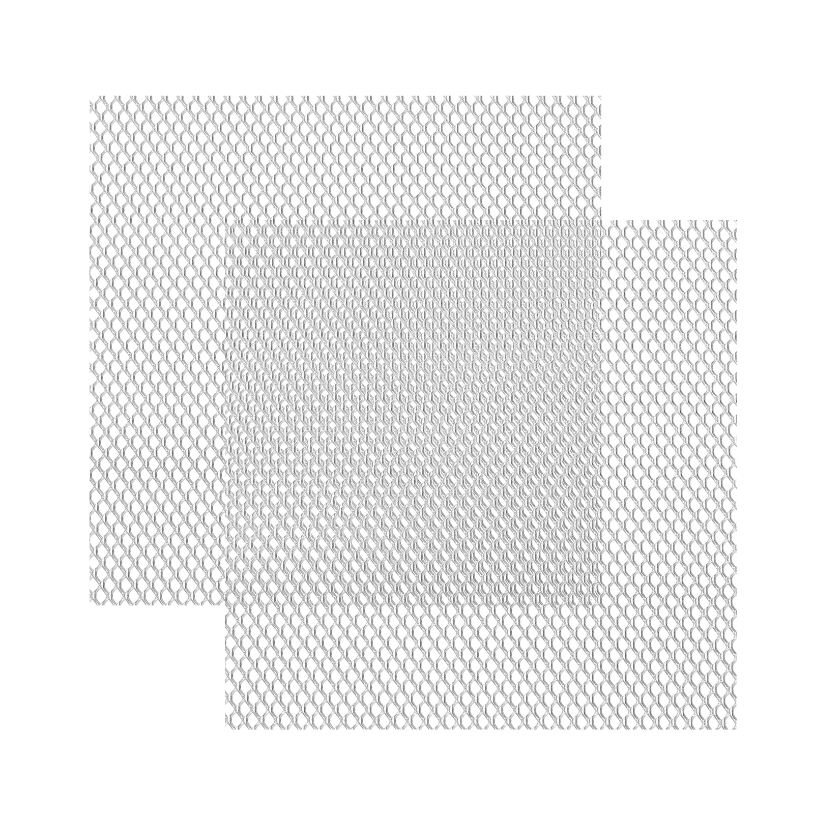 4"L x 4"W Universal Car Grill Mesh, 2Pcs 3x4mm Diamond Hole, Silver Tone