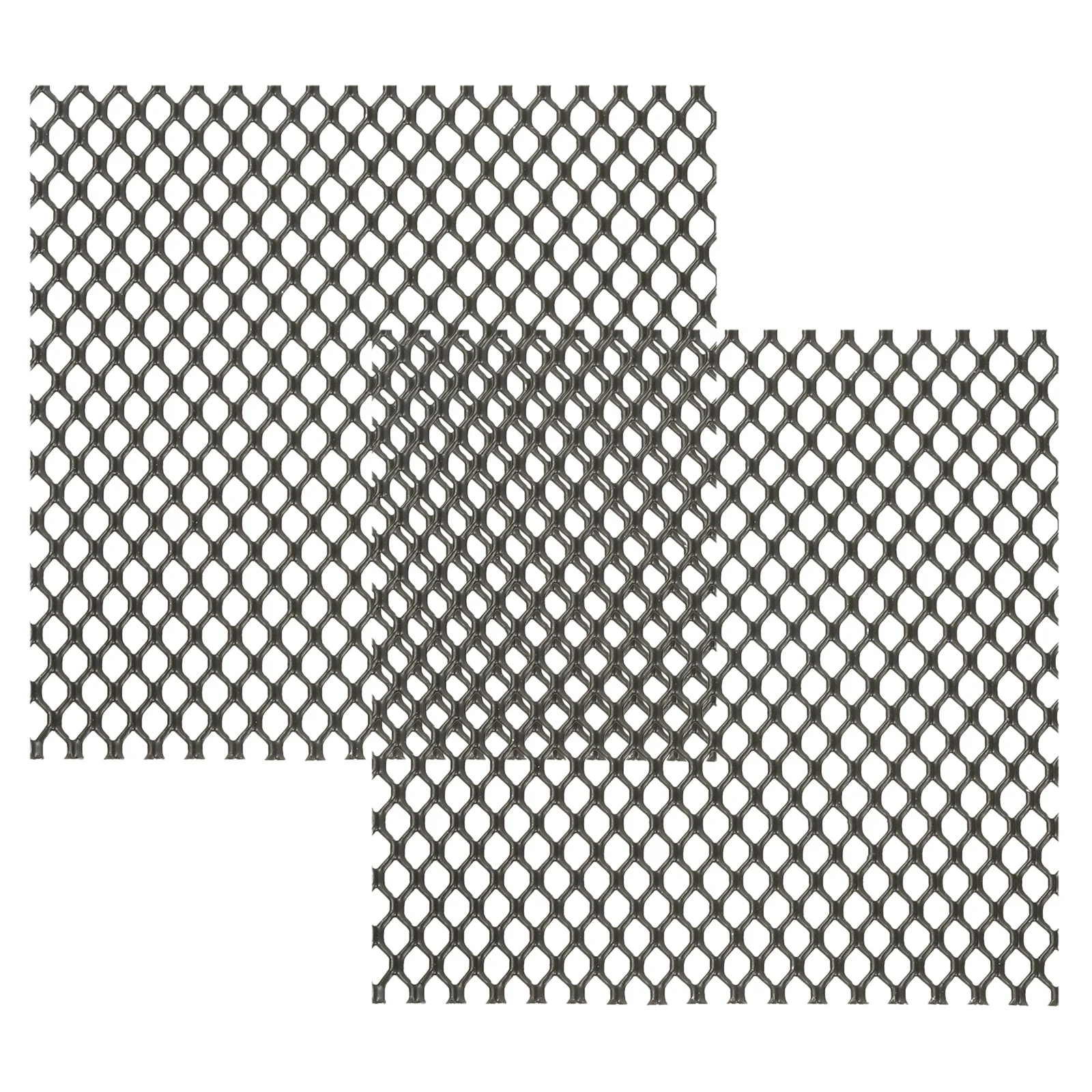 4"L x 4"W Universal Car Grill Mesh, 2Pcs 5x8mm Hexagon Hole, Black