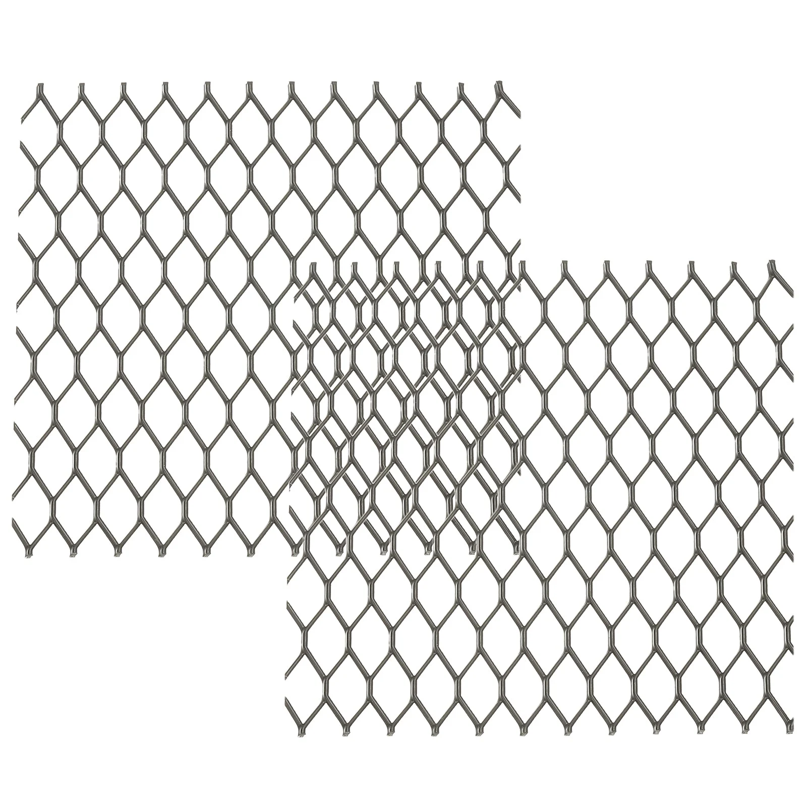 4"L x 4"W Universal Car Grill Mesh, 2Pcs 6x14mm Hexagon Hole, Black