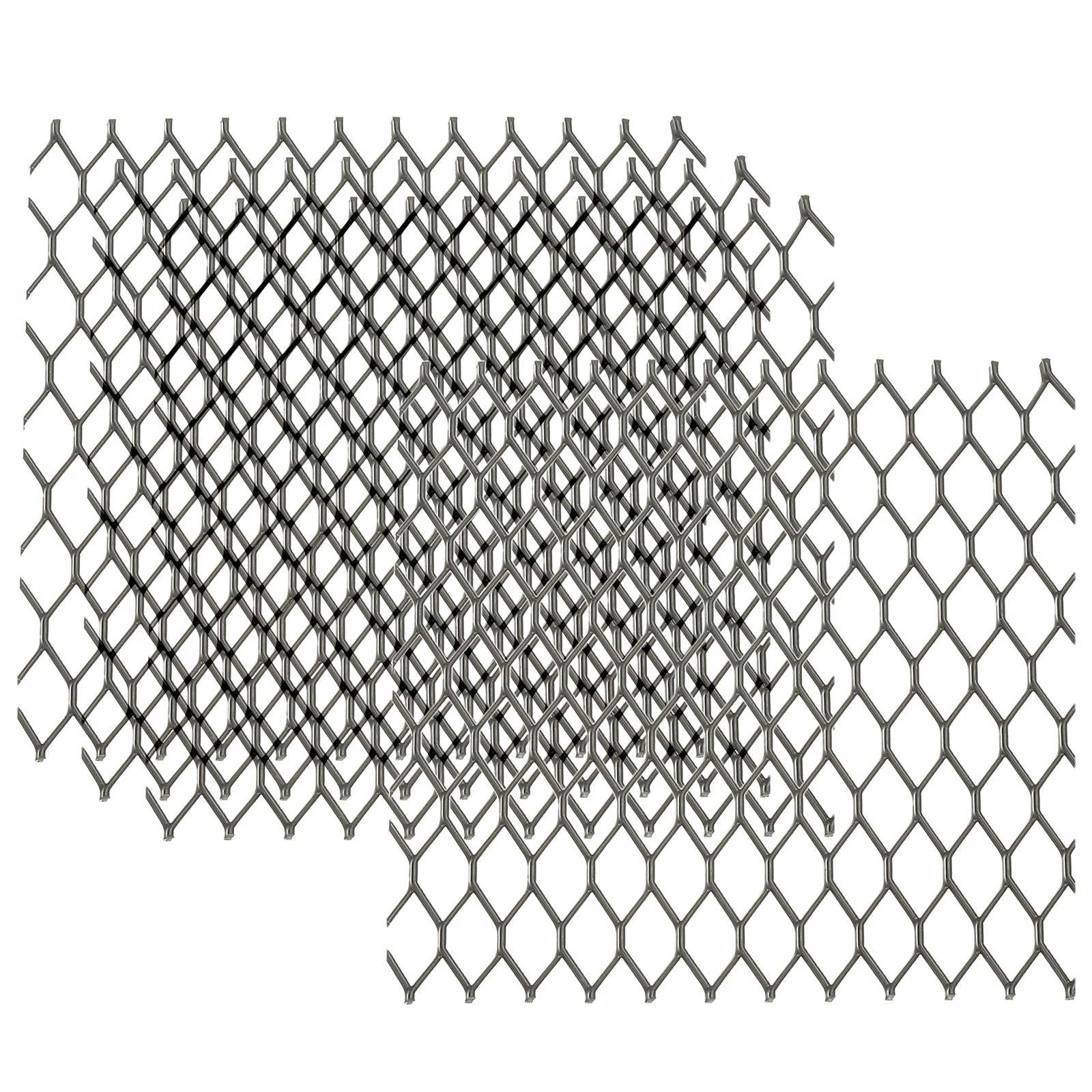 4"L x 4"W Universal Car Grill Mesh, 4Pcs 6x14mm Hexagon Hole, Black