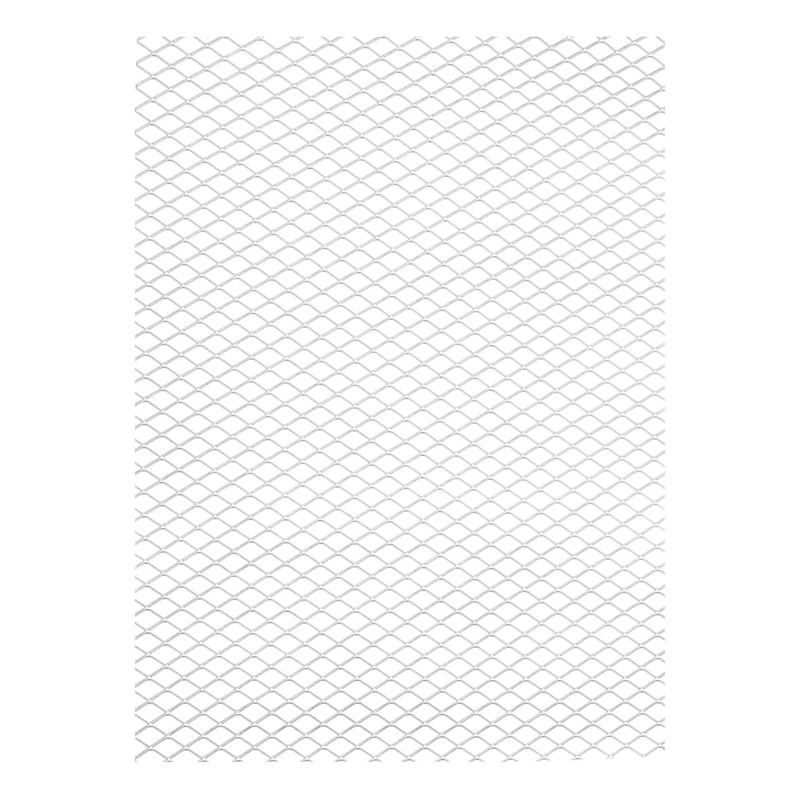 7.8"L x 9.8"W Universal Car Grill Mesh, 7x12mm Diamond Hole, Silver Tone