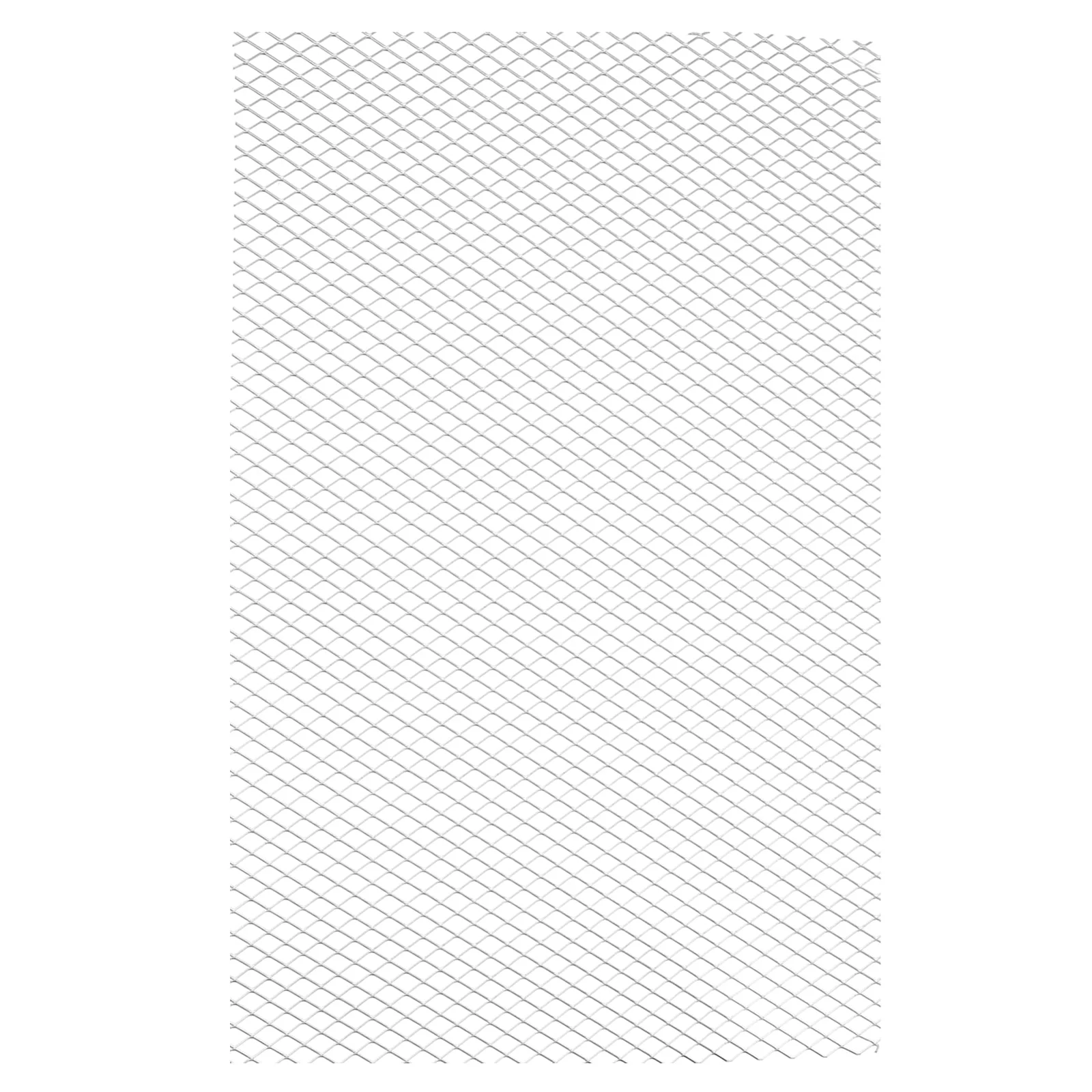 9.8"L x 13"W Universal Car Grill Mesh, 7x12mm Diamond Hole, Silver Tone