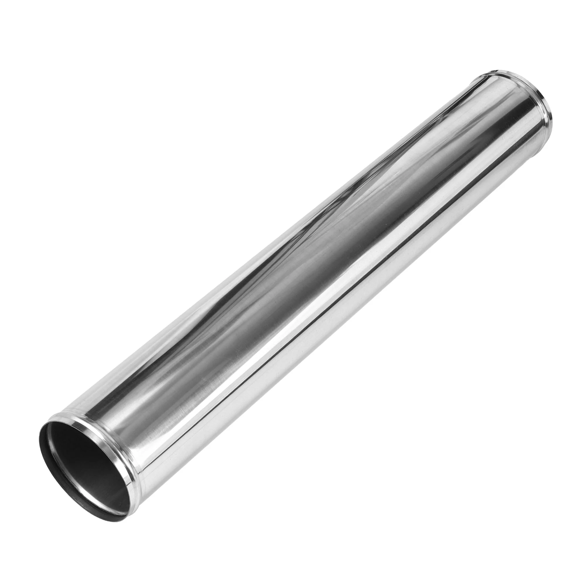 Straight Exhaust Pipe Tube with Bead Roll 4.75" OD 30" Length Silver Tone