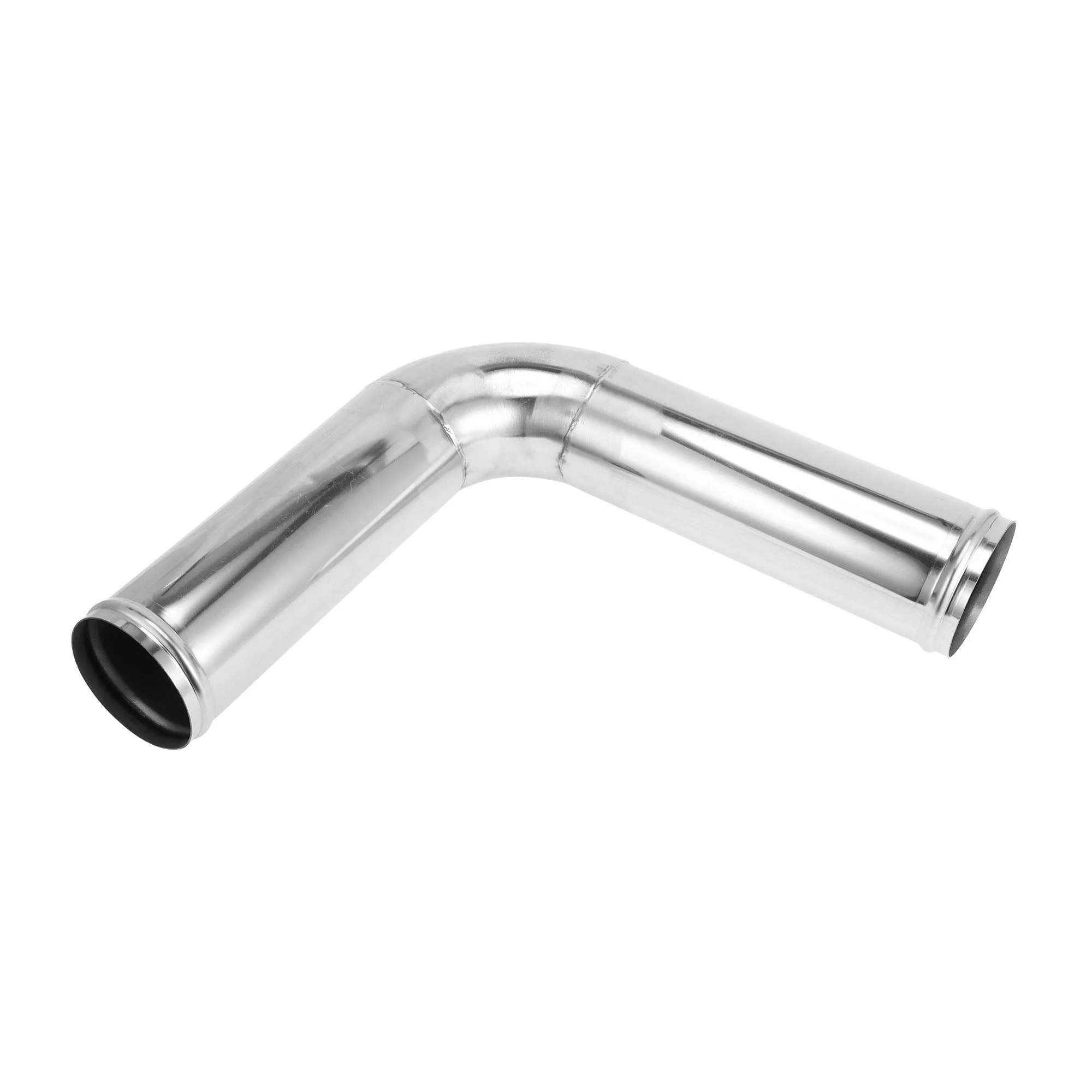 90 Degree Mandrel Exhaust Tube With Bead Roll 3" OD 11.81" Length Silver Tone