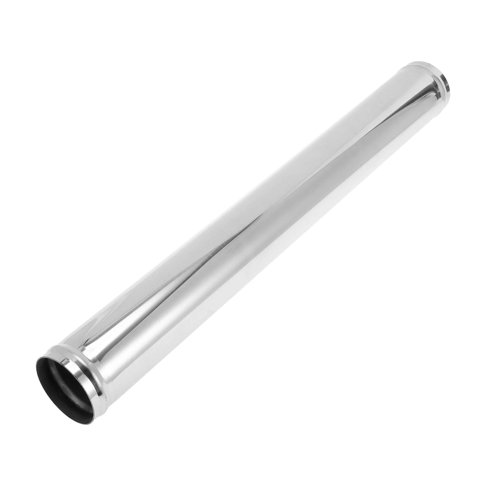 Straight Exhaust Pipe Tube with Bead Roll 2" OD 20" Length T304 Stainless Steel