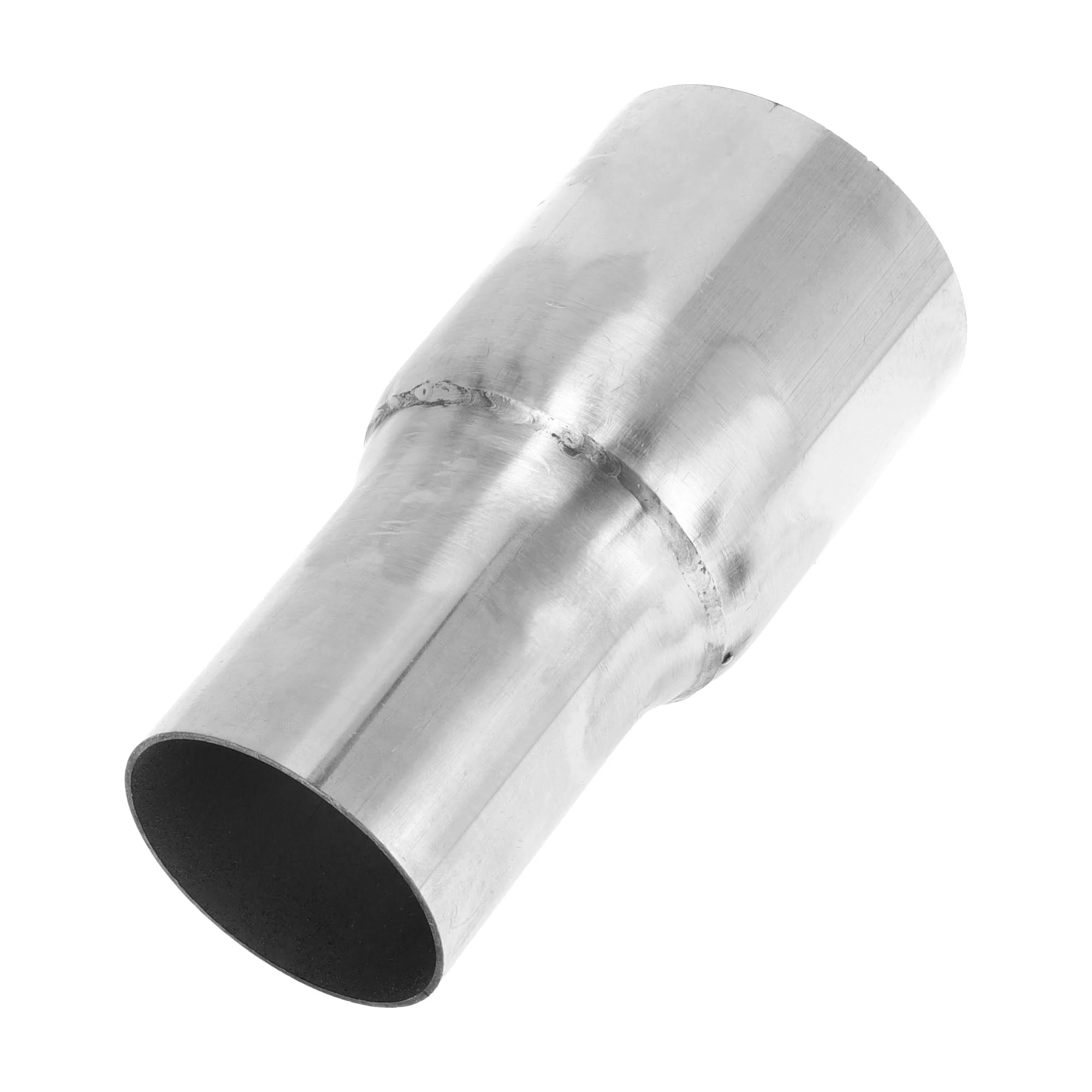 Mandrel Exhaust Pipe Adaptor Concentric Reducer 2" OD to 2.35" OD Silver Tone