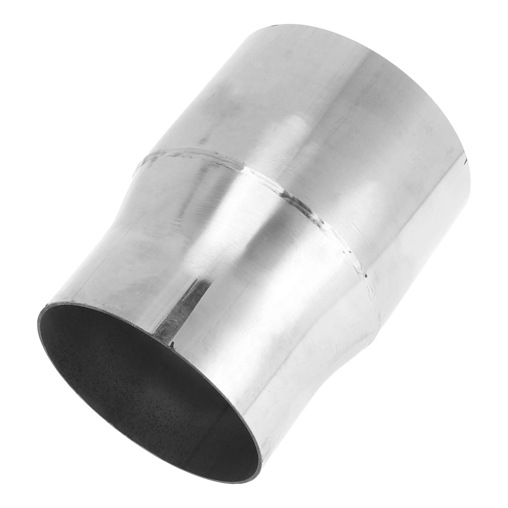 Mandrel Exhaust Pipe Adaptor Concentric Reducer 3.5" OD to 4" OD Silver Tone