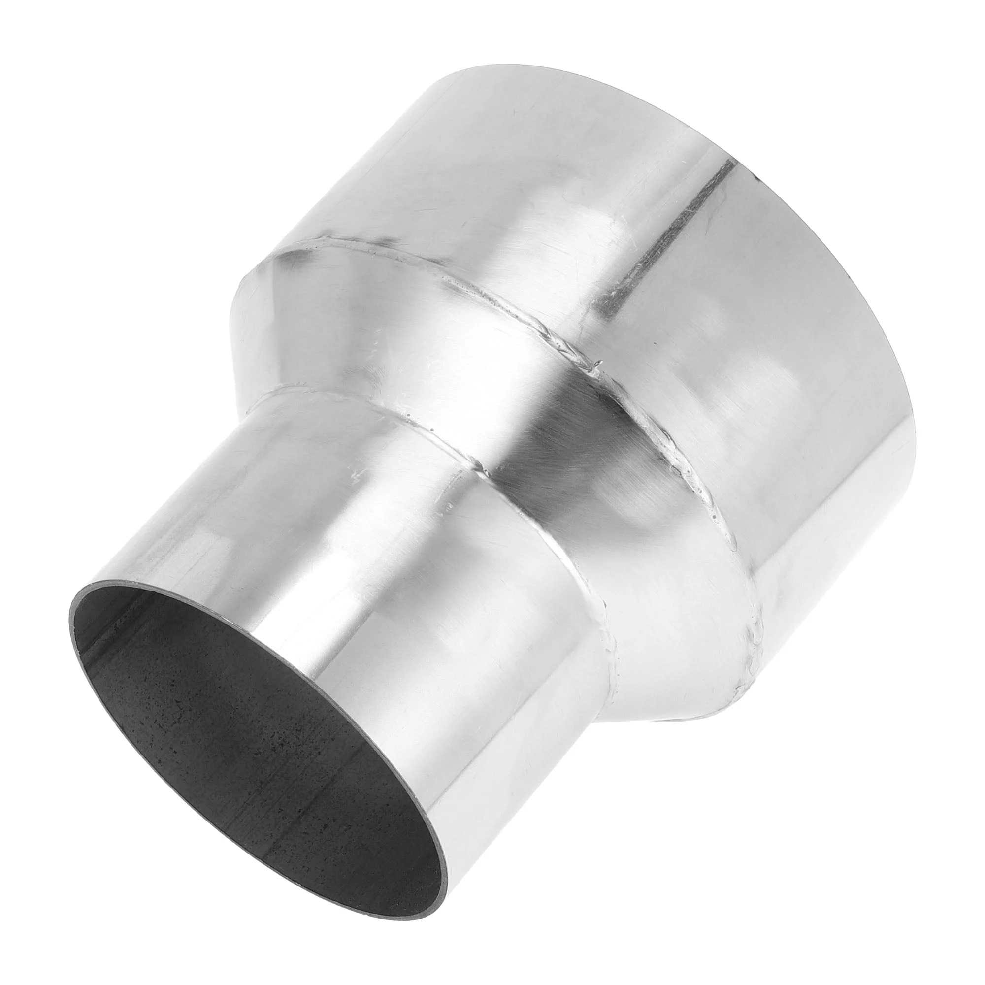 Mandrel Exhaust Pipe Adaptor Concentric Reducer 3.5" OD to 5" OD Silver Tone