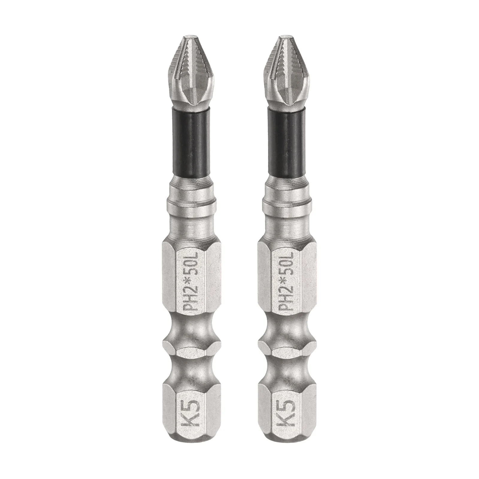 2pcs Anti Slip Magnetic Phillips Screwdriver Bit PH2 1/4" Hex Shank 2" Long