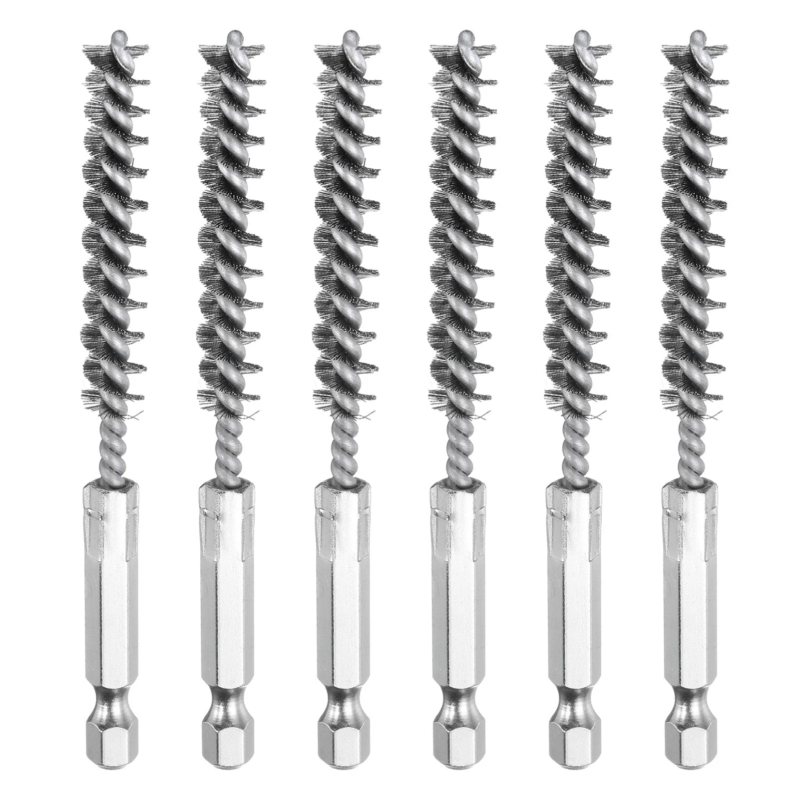 6Pcs 304 Stainless Steel Bore Brush 8mm Dia 4" Cleaning Twisted Wire Brush