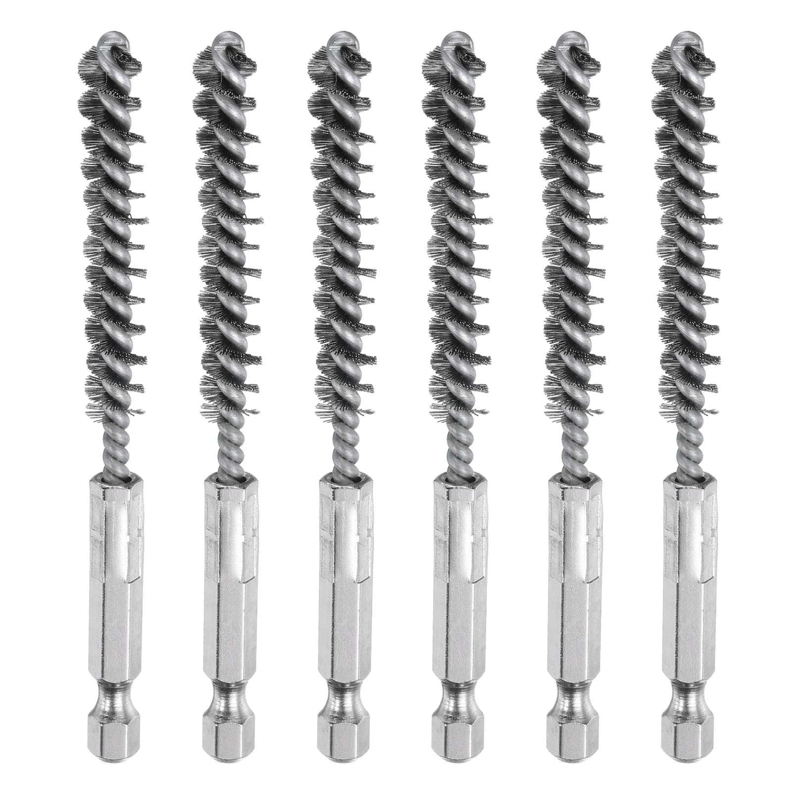 6Pcs 304 Stainless Steel Bore Brush 9mm Dia 4" Cleaning Twisted Wire Brush