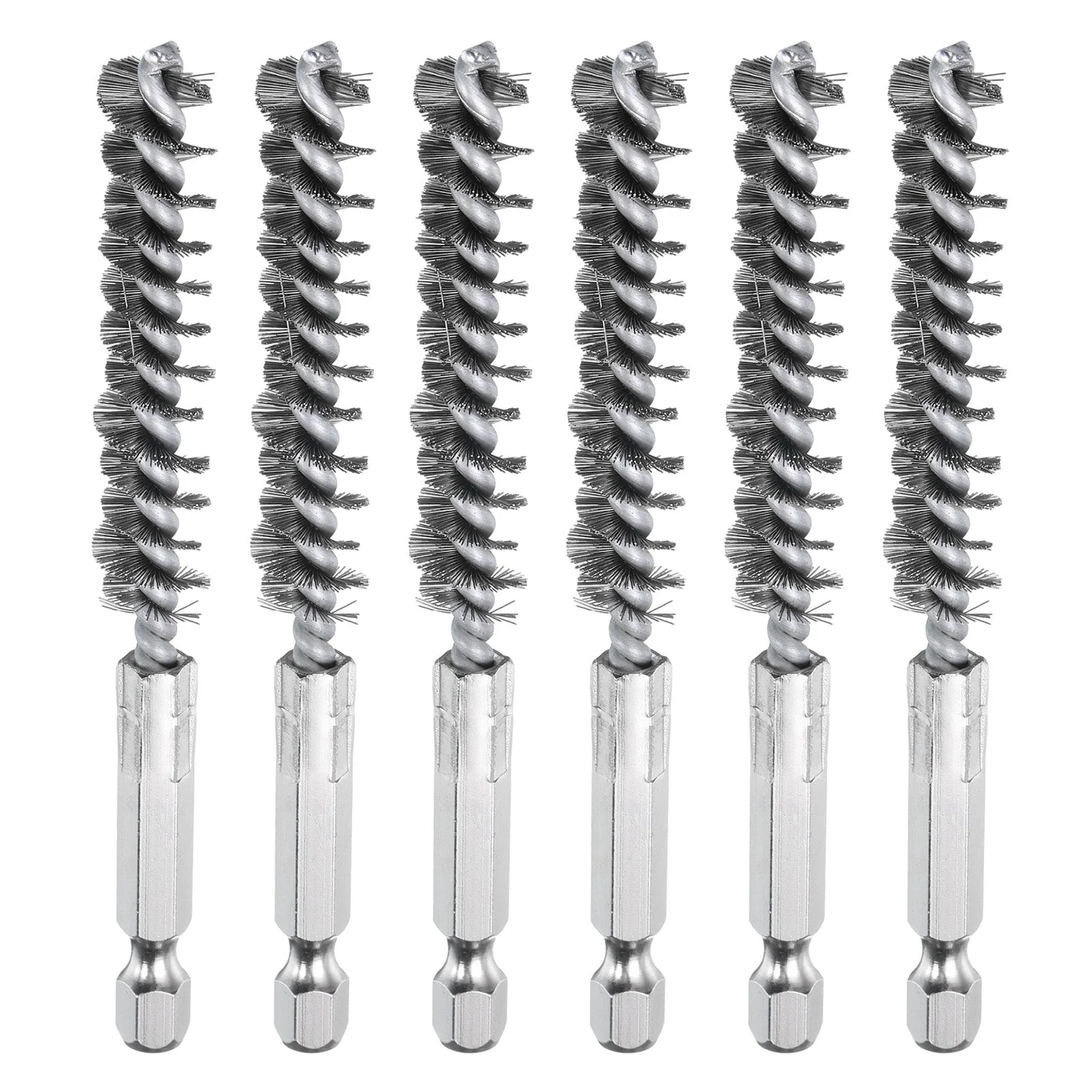 6Pcs 304 Stainless Steel Bore Brush 10mm Dia 4" Cleaning Twisted Wire Brush