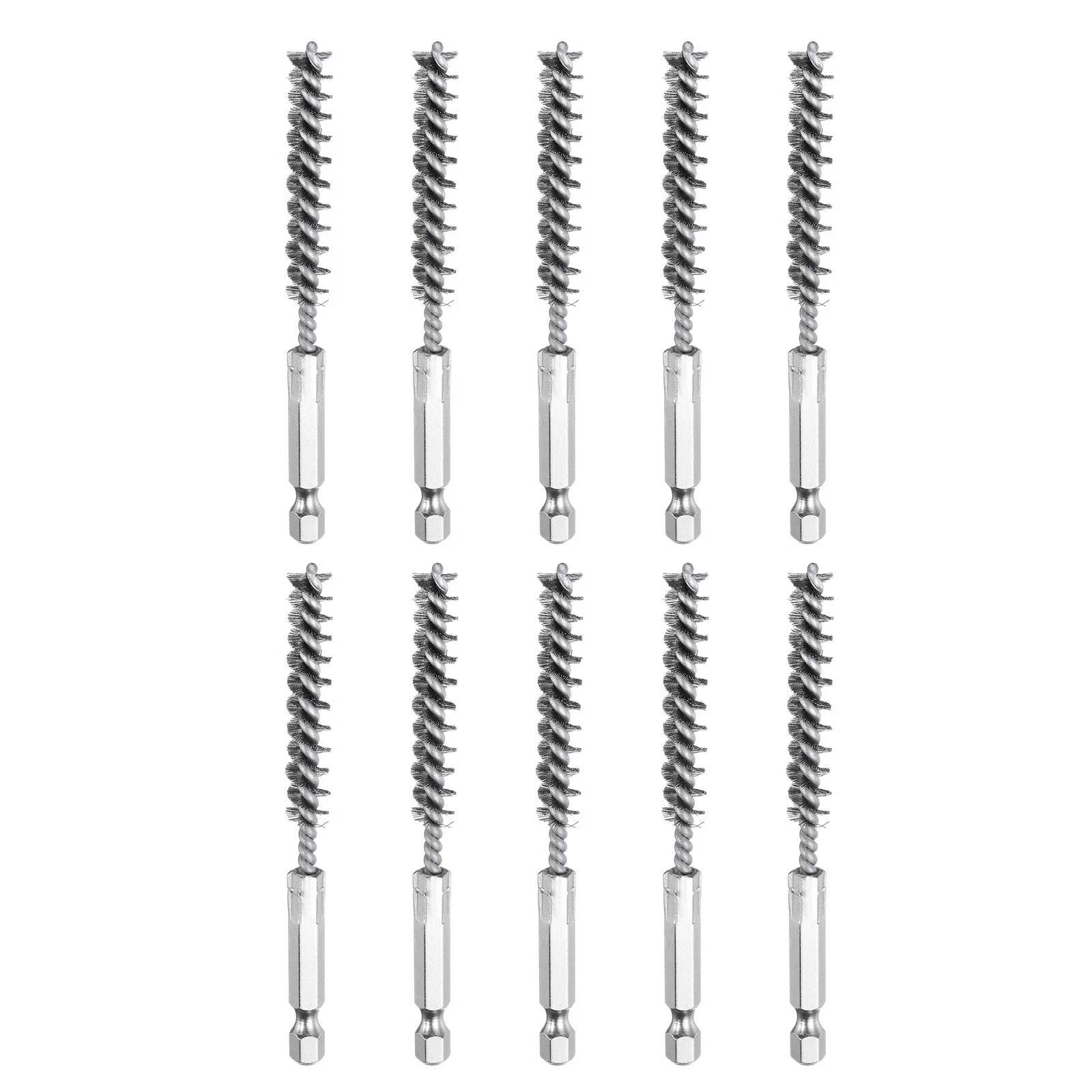 10Pcs 304 Stainless Steel Bore Brush 8mm Dia 4" Cleaning Twisted Wire Brush