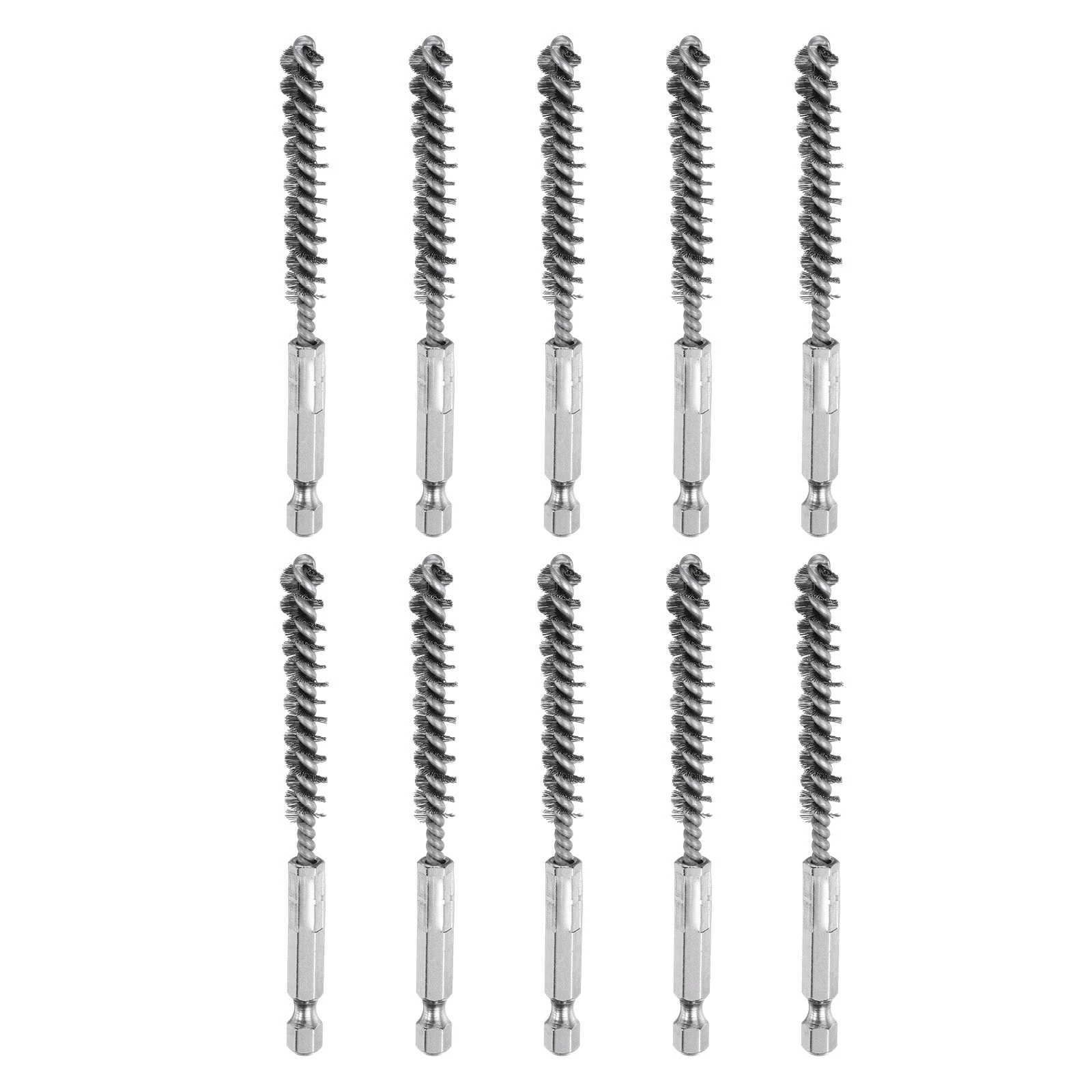 10Pcs 304 Stainless Steel Bore Brush 9mm Dia 4" Cleaning Twisted Wire Brush