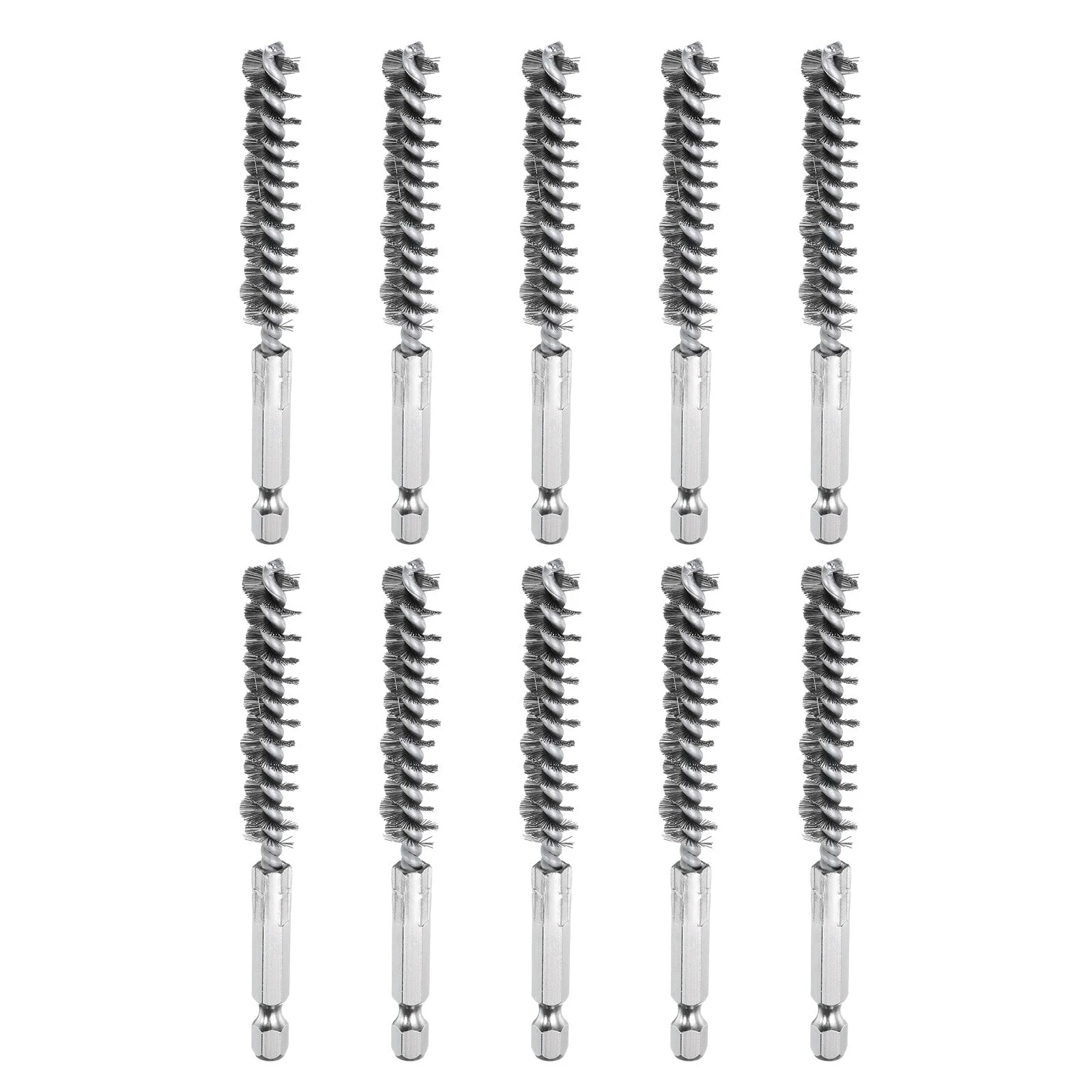 10Pcs 304 Stainless Steel Bore Brush 10mm Dia 4" Cleaning Twisted Wire Brush