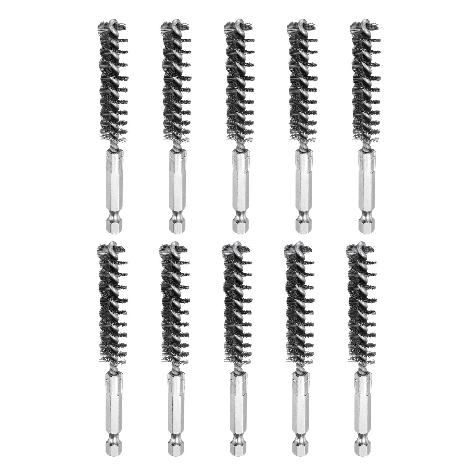 10Pcs 304 Stainless Steel Bore Brush 11mm Dia 4" Cleaning Twisted Wire Brush