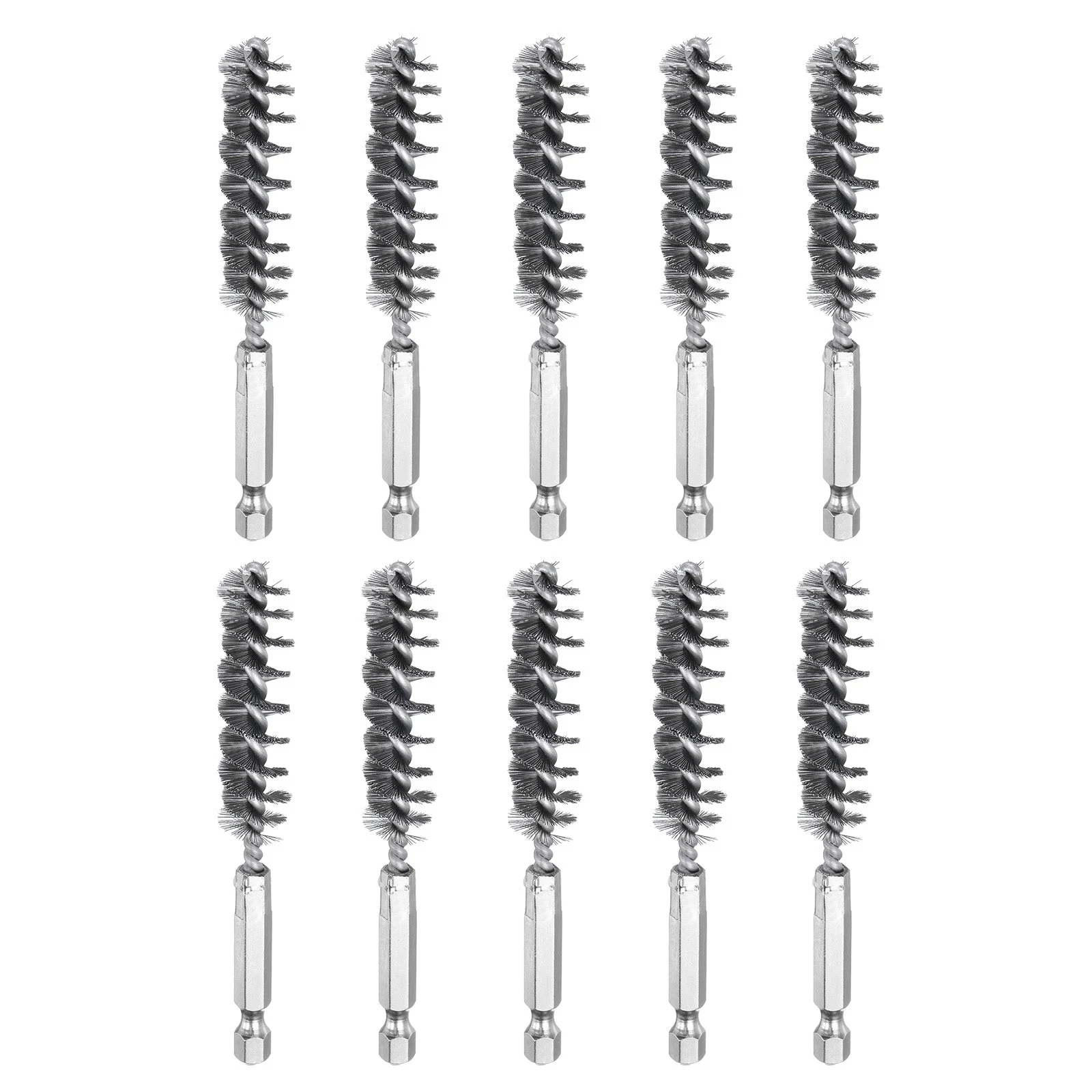 10Pcs 304 Stainless Steel Bore Brush 13mm Dia 4" Cleaning Twisted Wire Brush