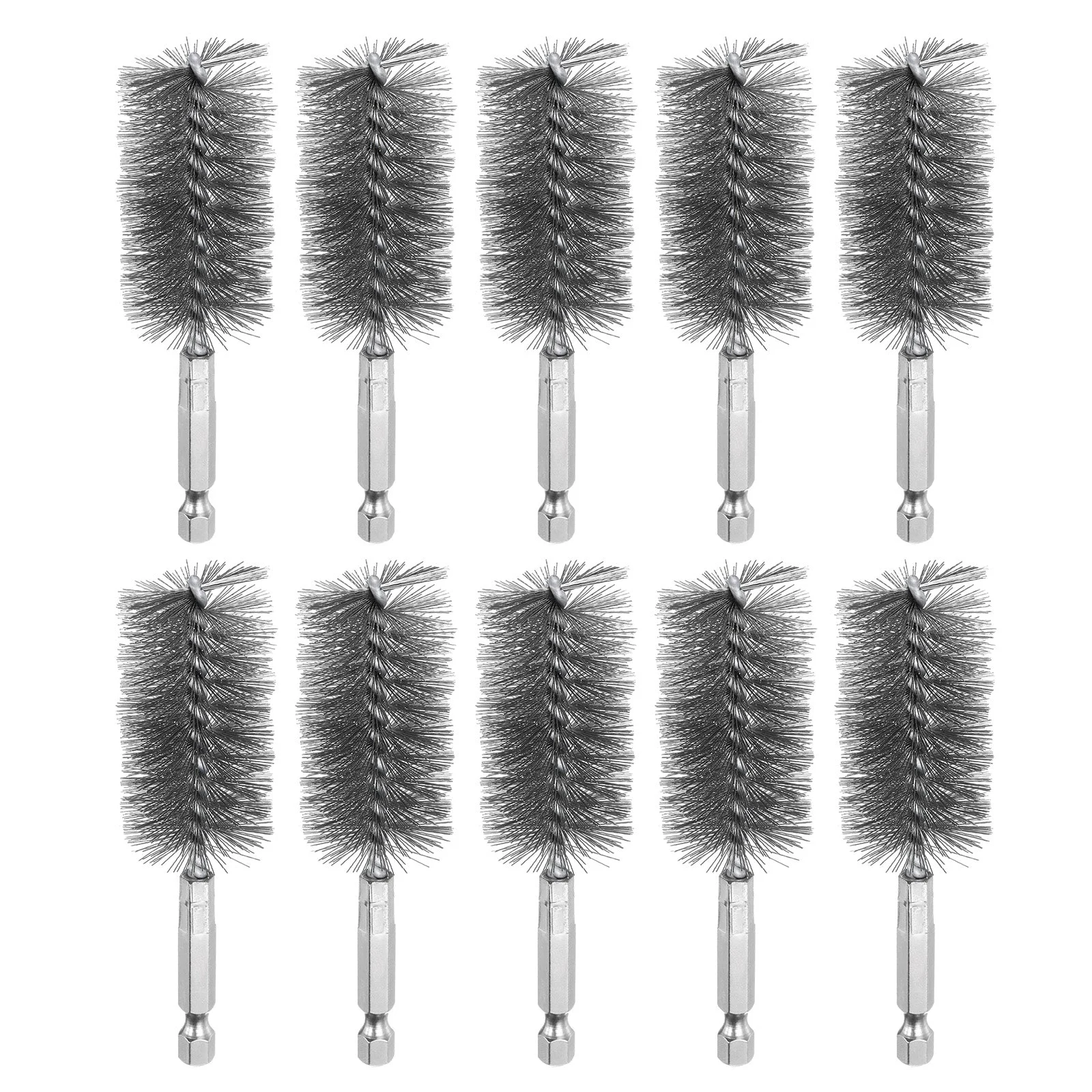 10Pcs 304 Stainless Steel Bore Brush 28mm Dia 4" Cleaning Twisted Wire Brush