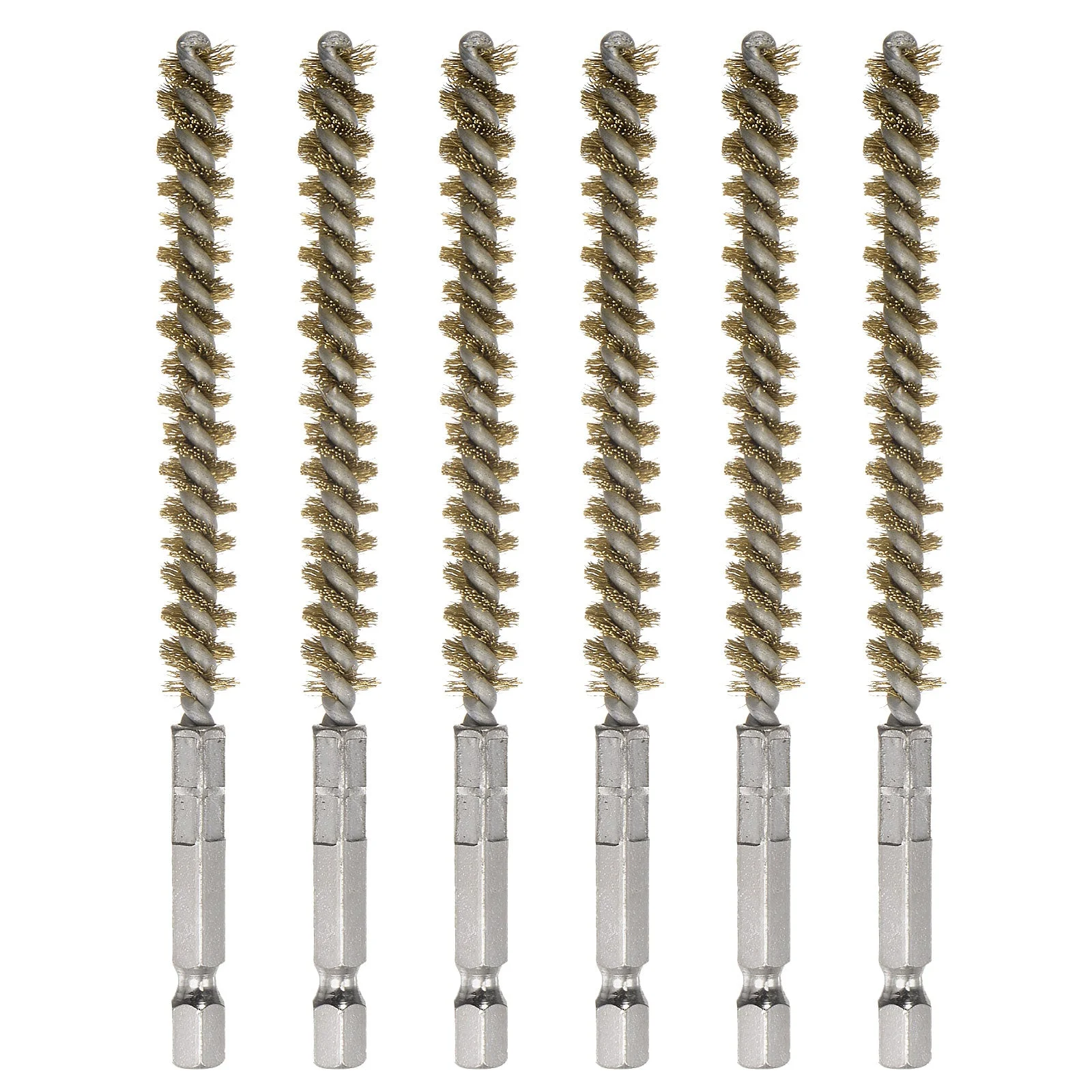 6Pcs Brass Bore Brush 8mm Dia 4.5" Cleaning Twisted Wire Brush