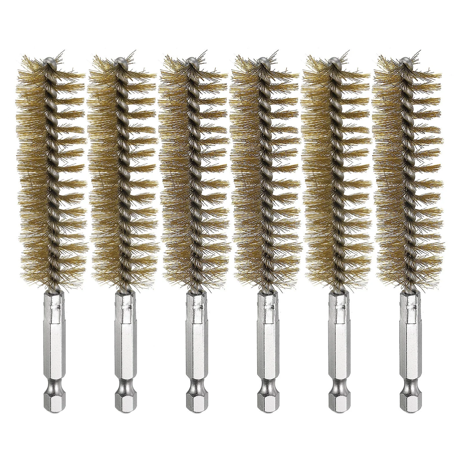 6Pcs Brass Bore Brush 20mm Dia 4.5" Cleaning Twisted Wire Brush