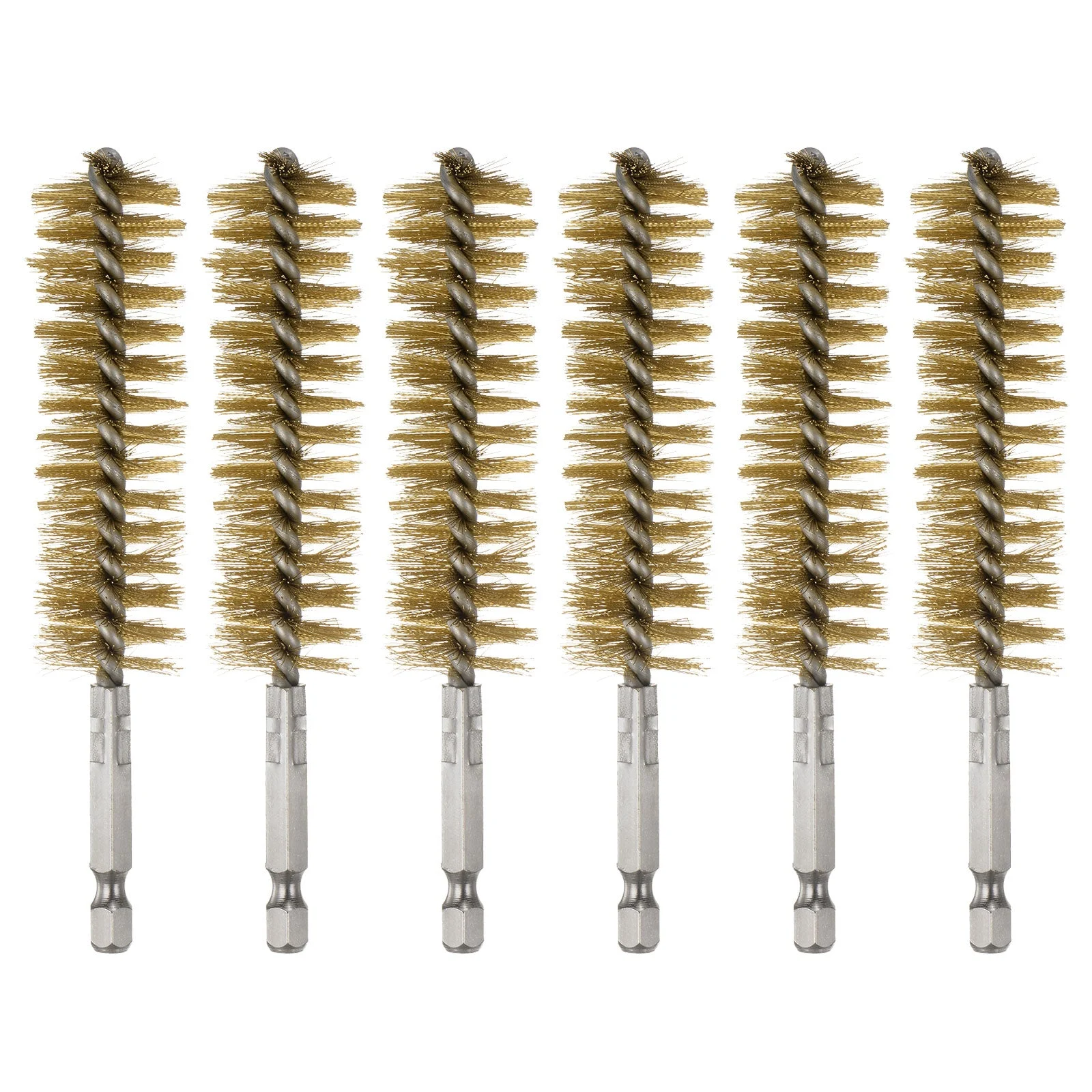 6Pcs Brass Bore Brush 22mm Dia 4.5" Cleaning Twisted Wire Brush