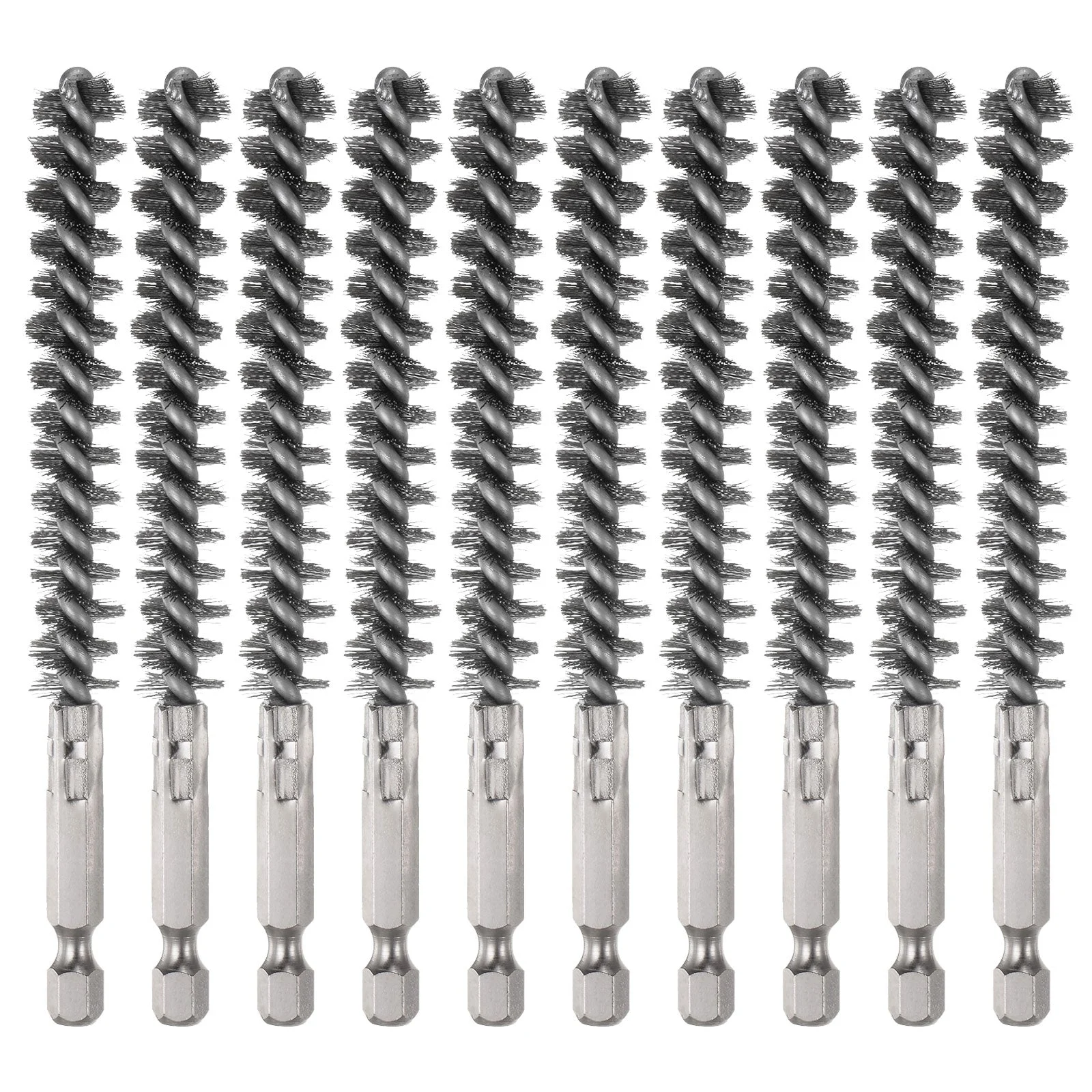 10Pcs 304 Stainless Steel Bore Brush 11mm Dia 4.5" Cleaning Twisted Wire Brush