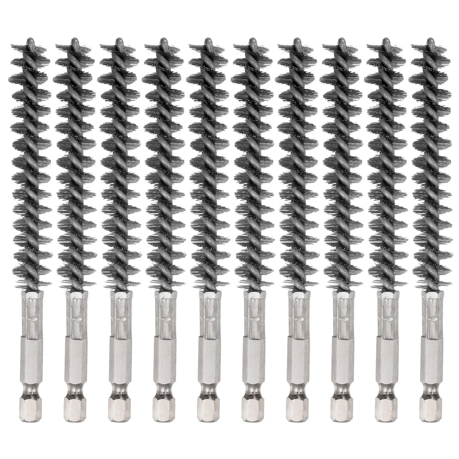 10Pcs 304 Stainless Steel Bore Brush 12mm Dia 4.5" Cleaning Twisted Wire Brush