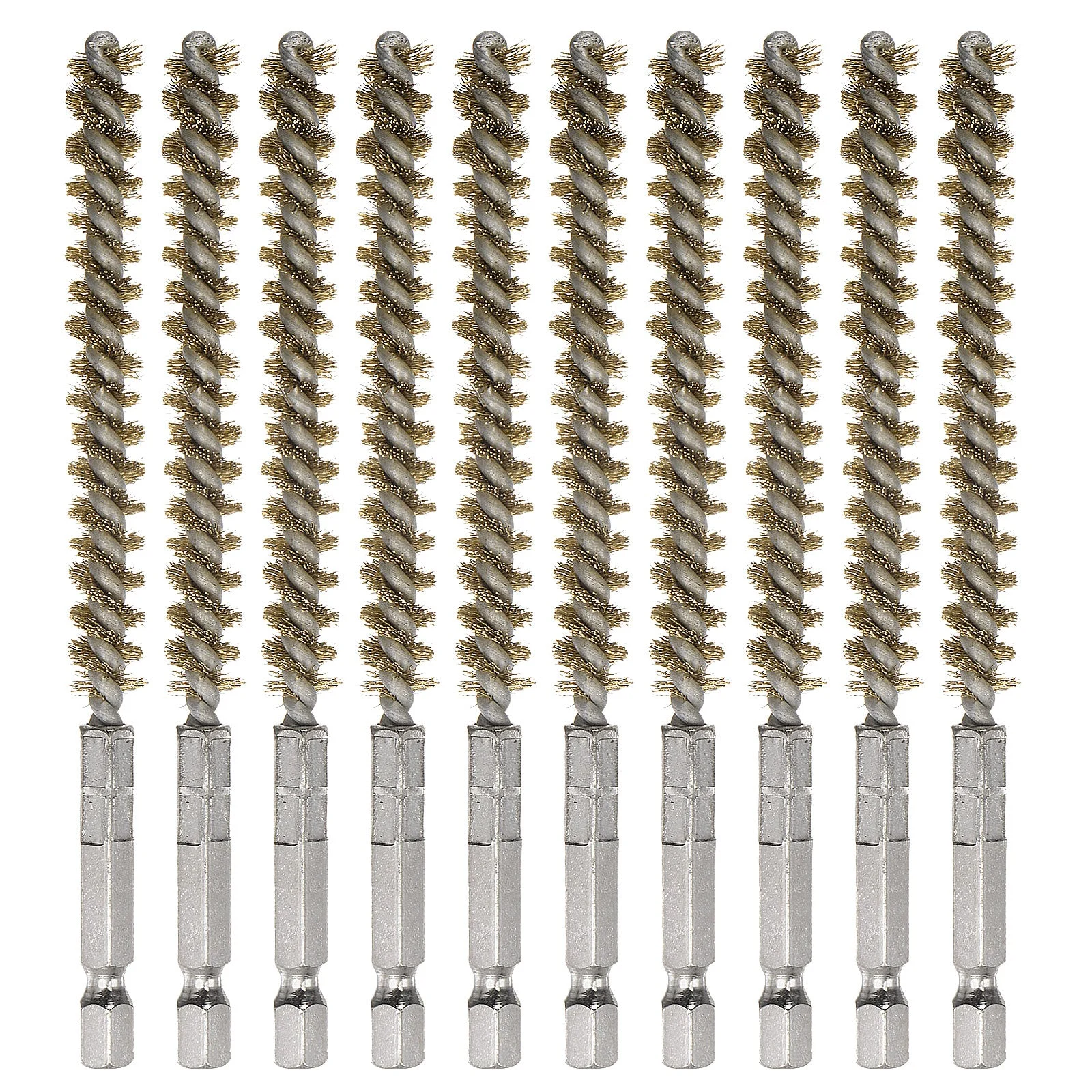 10Pcs Brass Bore Brush 8mm Dia 4.5" Cleaning Twisted Wire Brush