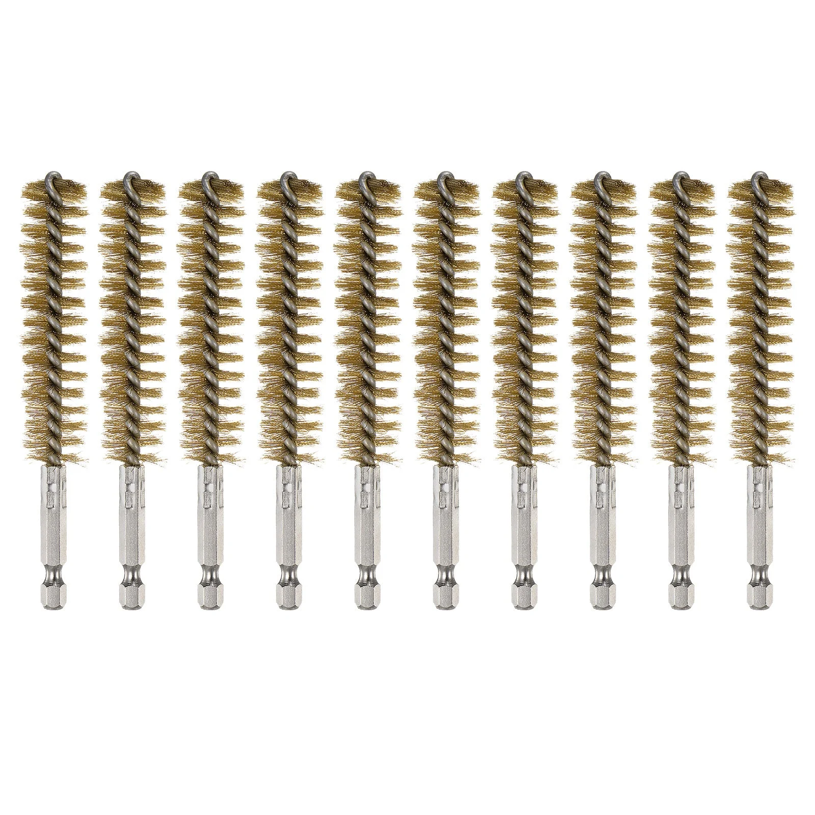 10Pcs Brass Bore Brush 18mm Dia 4.5" Cleaning Twisted Wire Brush