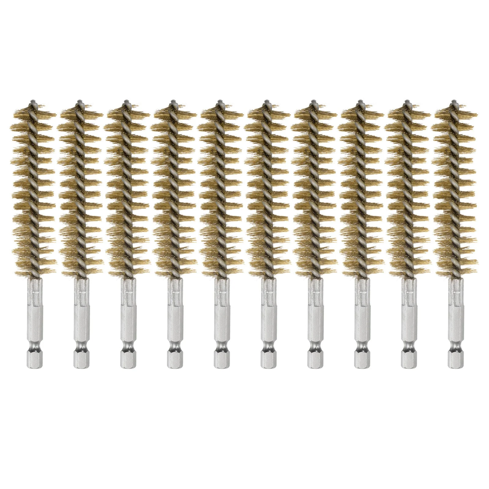 10Pcs Brass Bore Brush 19mm Dia 4.5" Cleaning Twisted Wire Brush