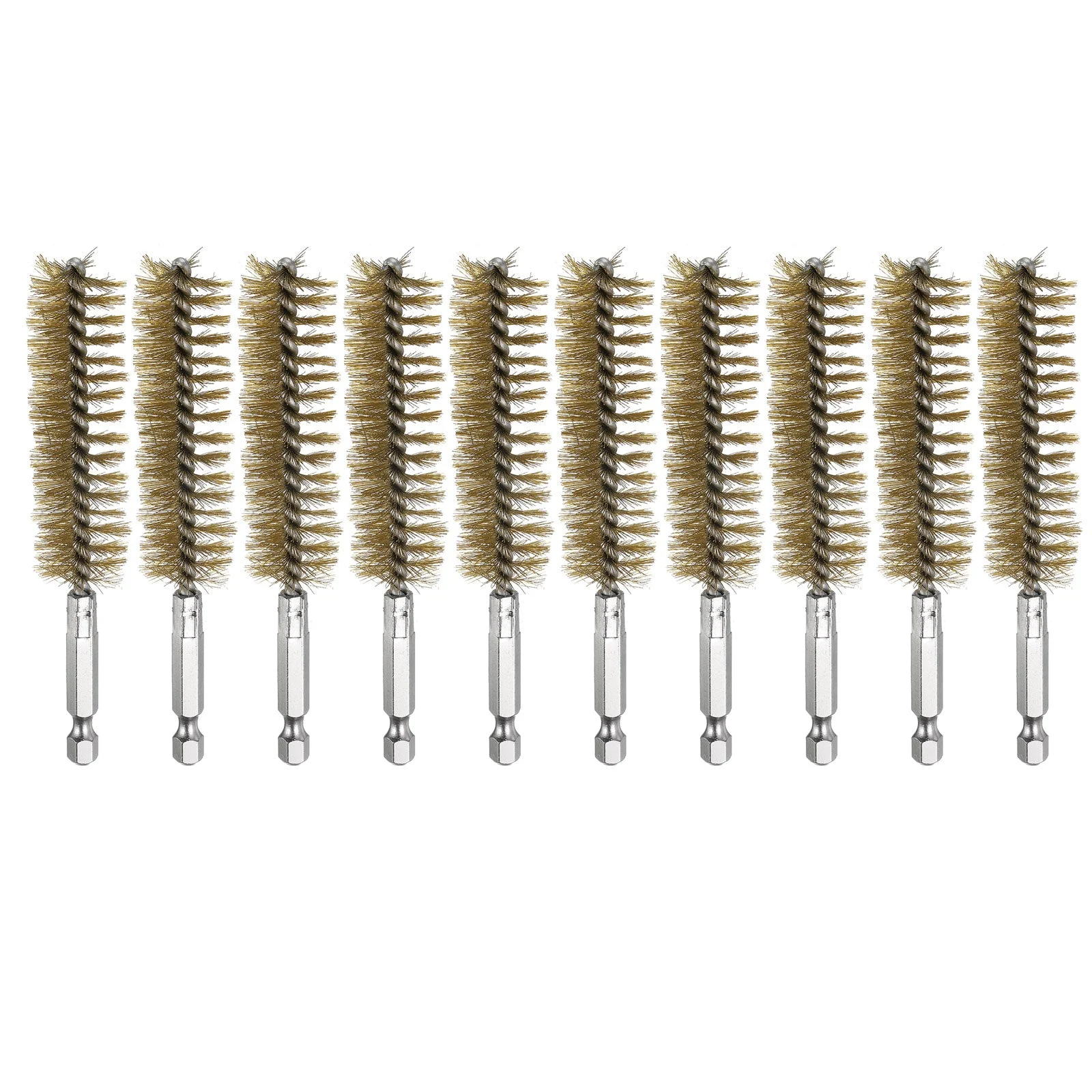 10Pcs Brass Bore Brush 20mm Dia 4.5" Cleaning Twisted Wire Brush