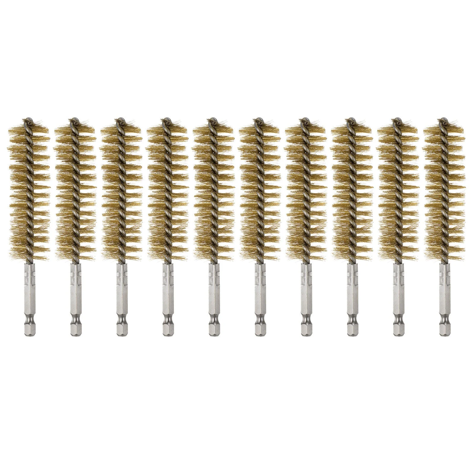 10Pcs Brass Bore Brush 22mm Dia 4.5" Cleaning Twisted Wire Brush