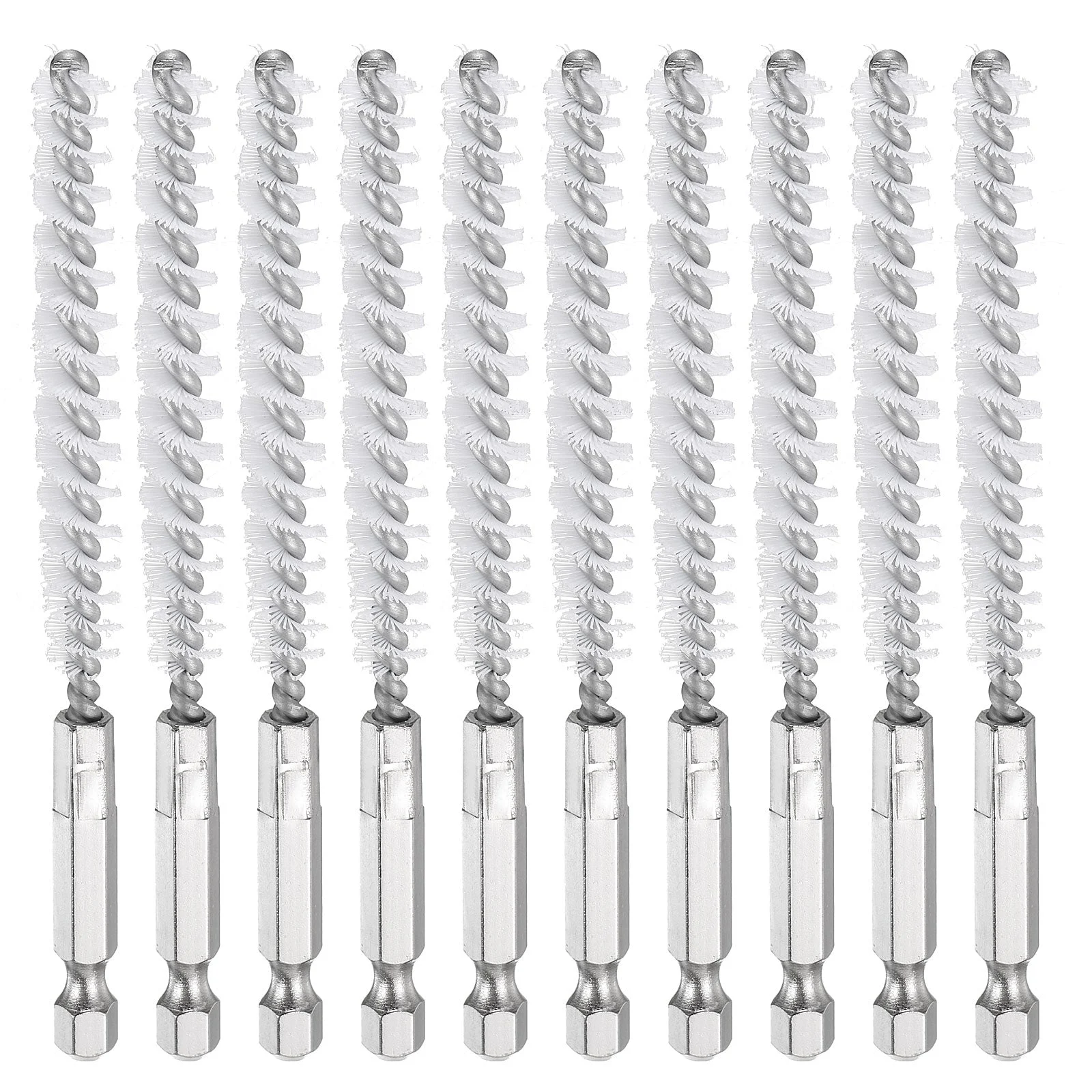 10Pcs Nylon Bore Brush 8mm Dia 4.5" Cleaning Twisted Wire Brush