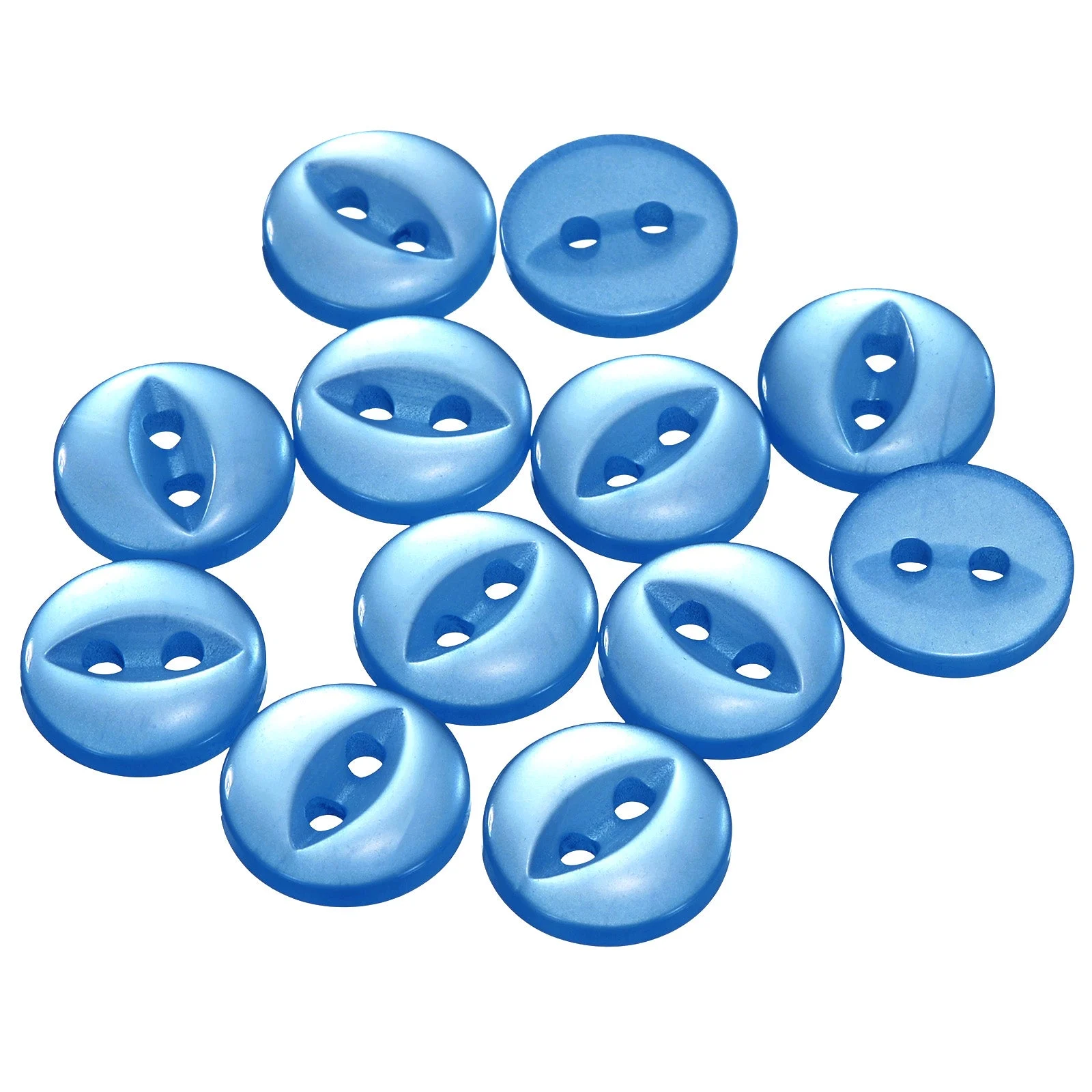 12pcsSapphire Blue Round Sewing Buttons 11.5mm Resin 2Hole Fish Eye Craft Button
