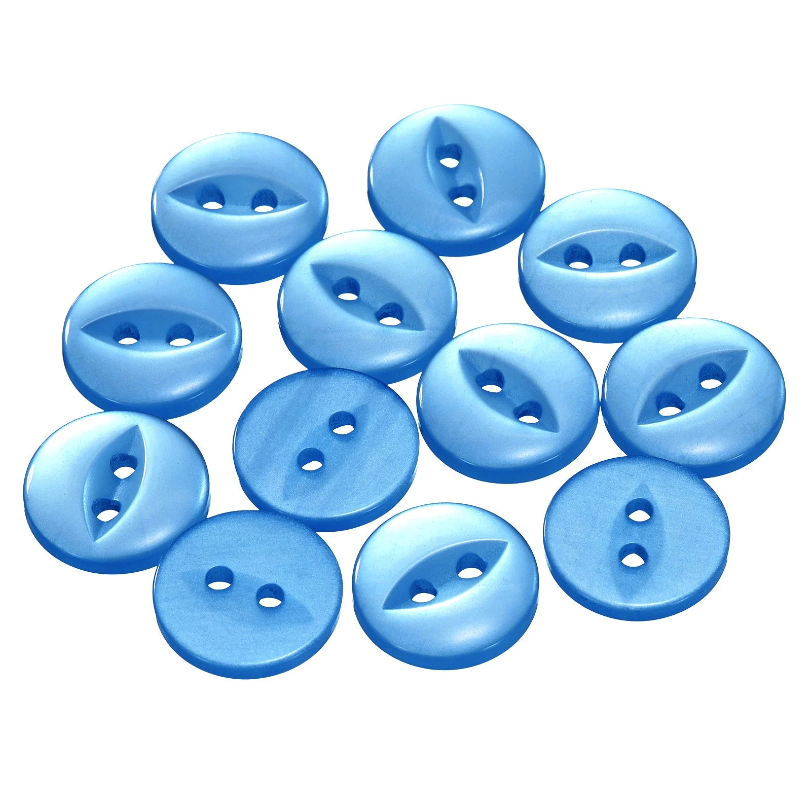 12pcsSapphire Blue Round Sewing Buttons 12.5mm Resin 2Hole Fish Eye Craft Button