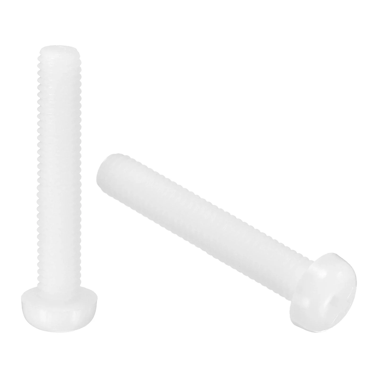 M6x35mm Threaded Nylon Phillips Cross Pan Head Machine Screws Bolts White 100Pcs