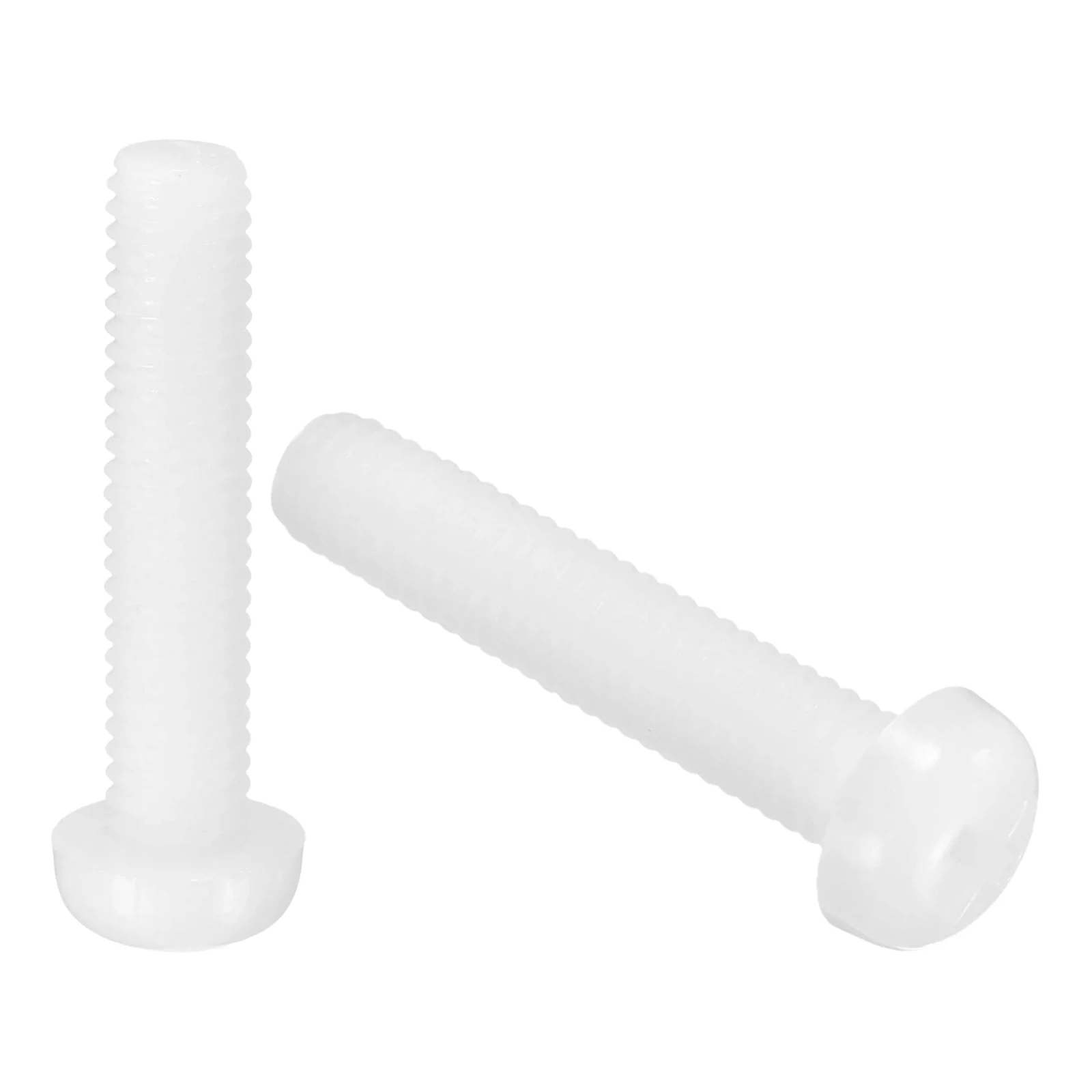 M6x30mm Threaded Nylon Phillips Cross Pan Head Machine Screws Bolts White 20Pcs