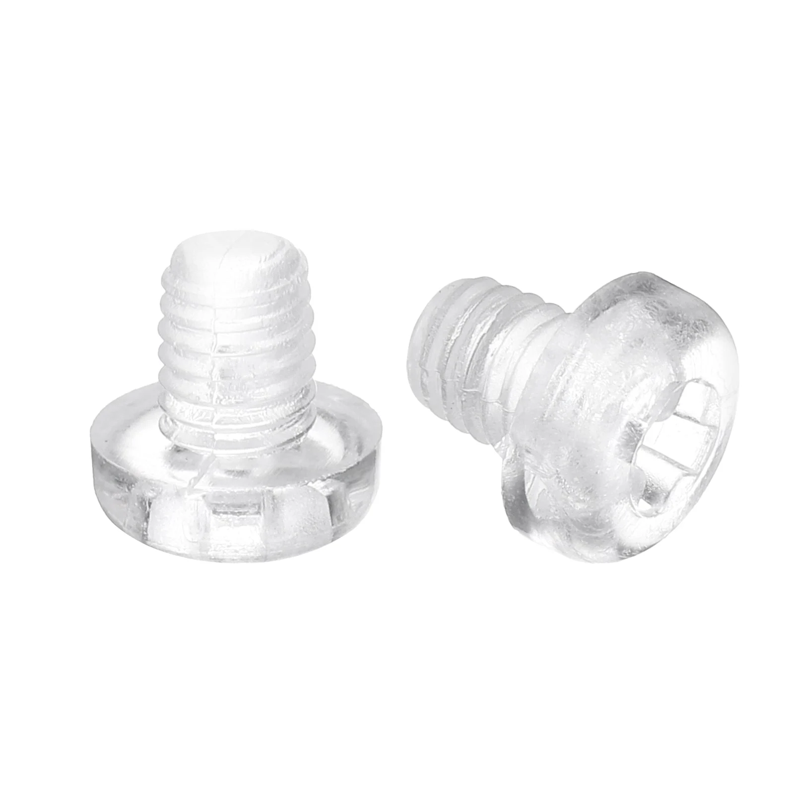 M5x6mm Threaded Nylon Phillips Cross Pan Head Machine Screws Bolts Clear 20Pcs