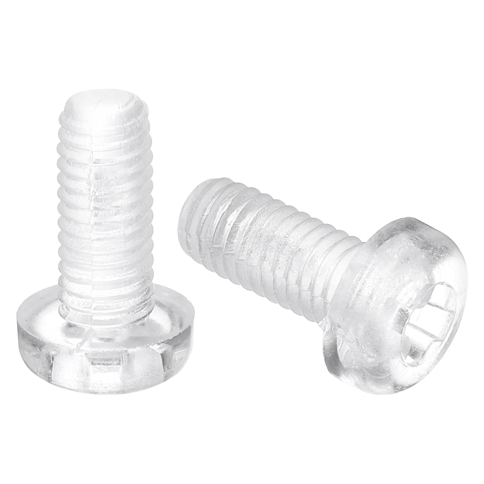 M5x12mm Threaded Nylon Phillips Cross Pan Head Machine Screws Bolts Clear 20Pcs