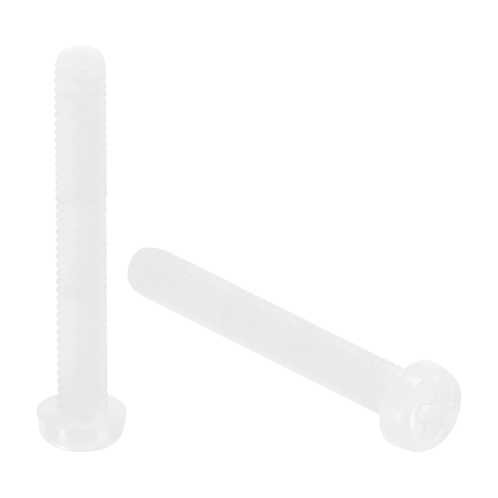 M4x30mm Threaded Nylon Phillips Cross Pan Head Machine Screws Bolts White 100Pcs