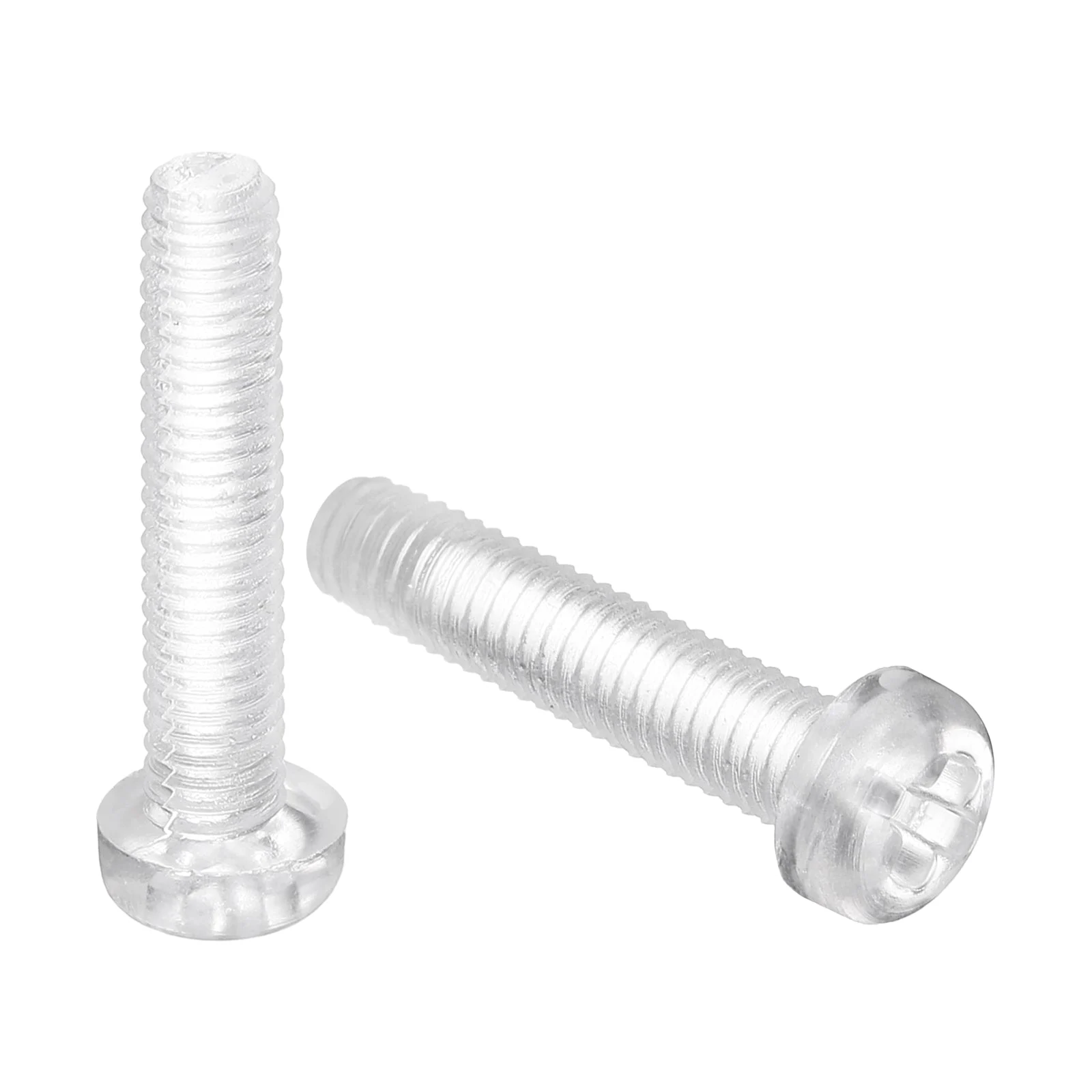 M4x20mm Threaded Nylon Phillips Cross Pan Head Machine Screws Bolts Clear 20Pcs