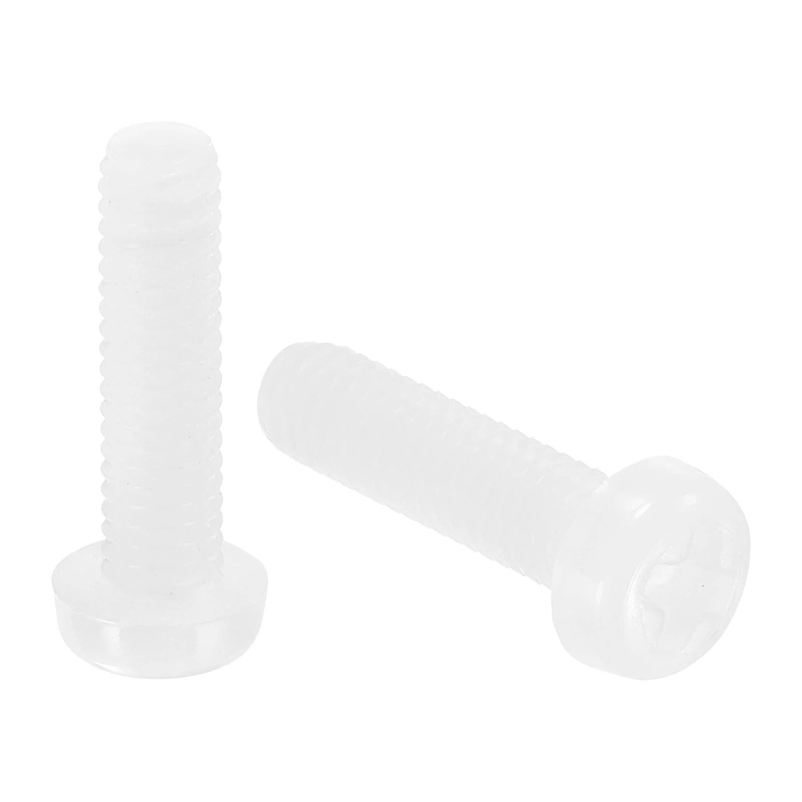 M4x15mm Threaded Nylon Phillips Cross Pan Head Machine Screws Bolts White 20Pcs