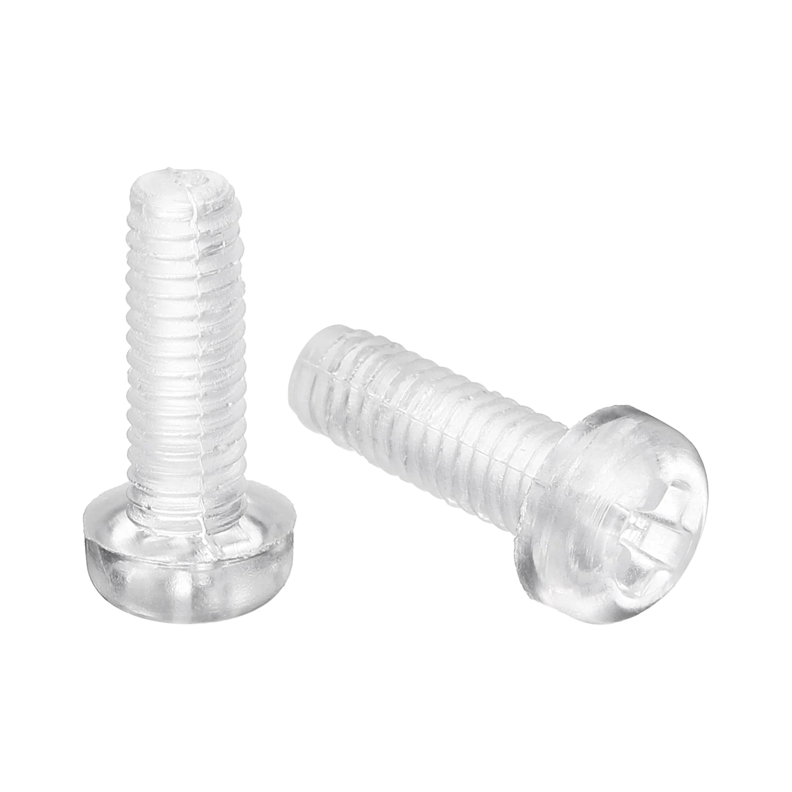 M4x12mm Threaded Nylon Phillips Cross Pan Head Machine Screws Bolts Clear 20Pcs